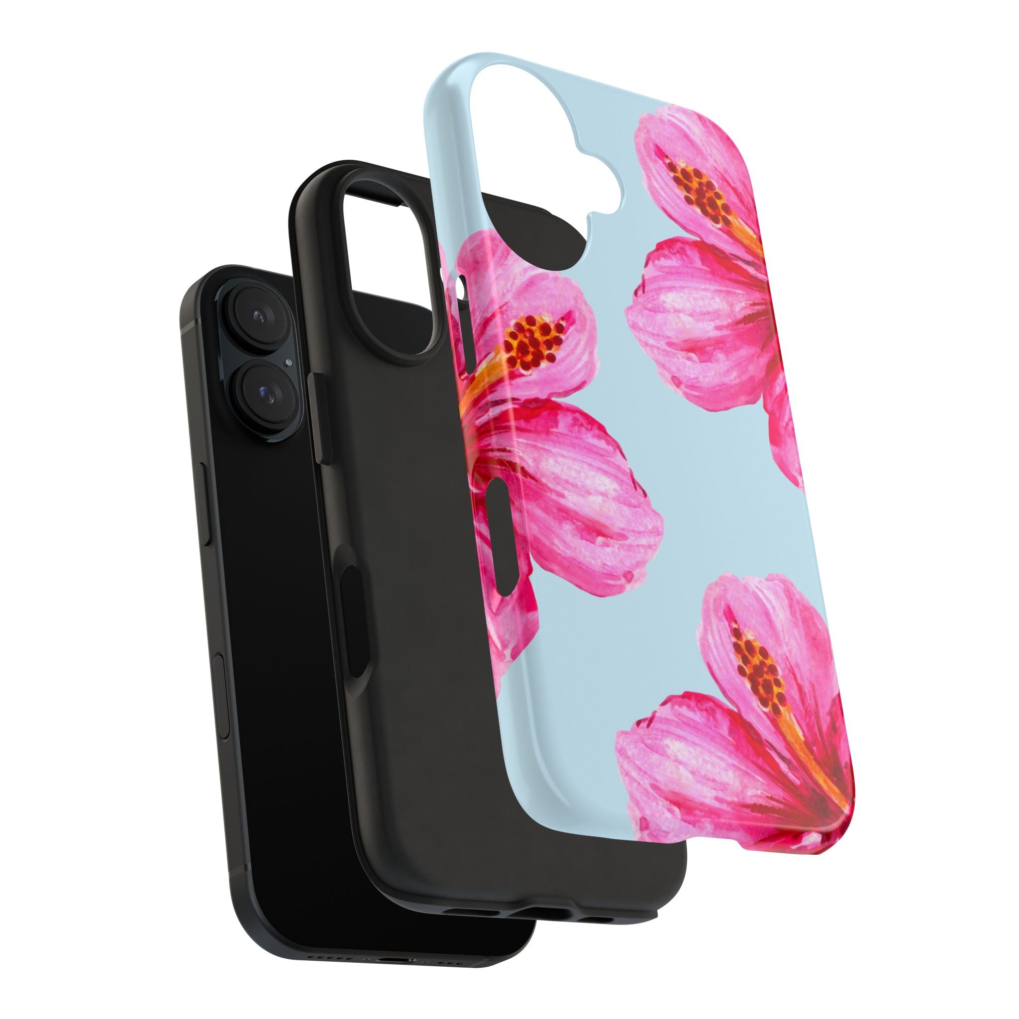 Pink Hibiscus Tough Phone Case — Floral Protective Phone Cover
