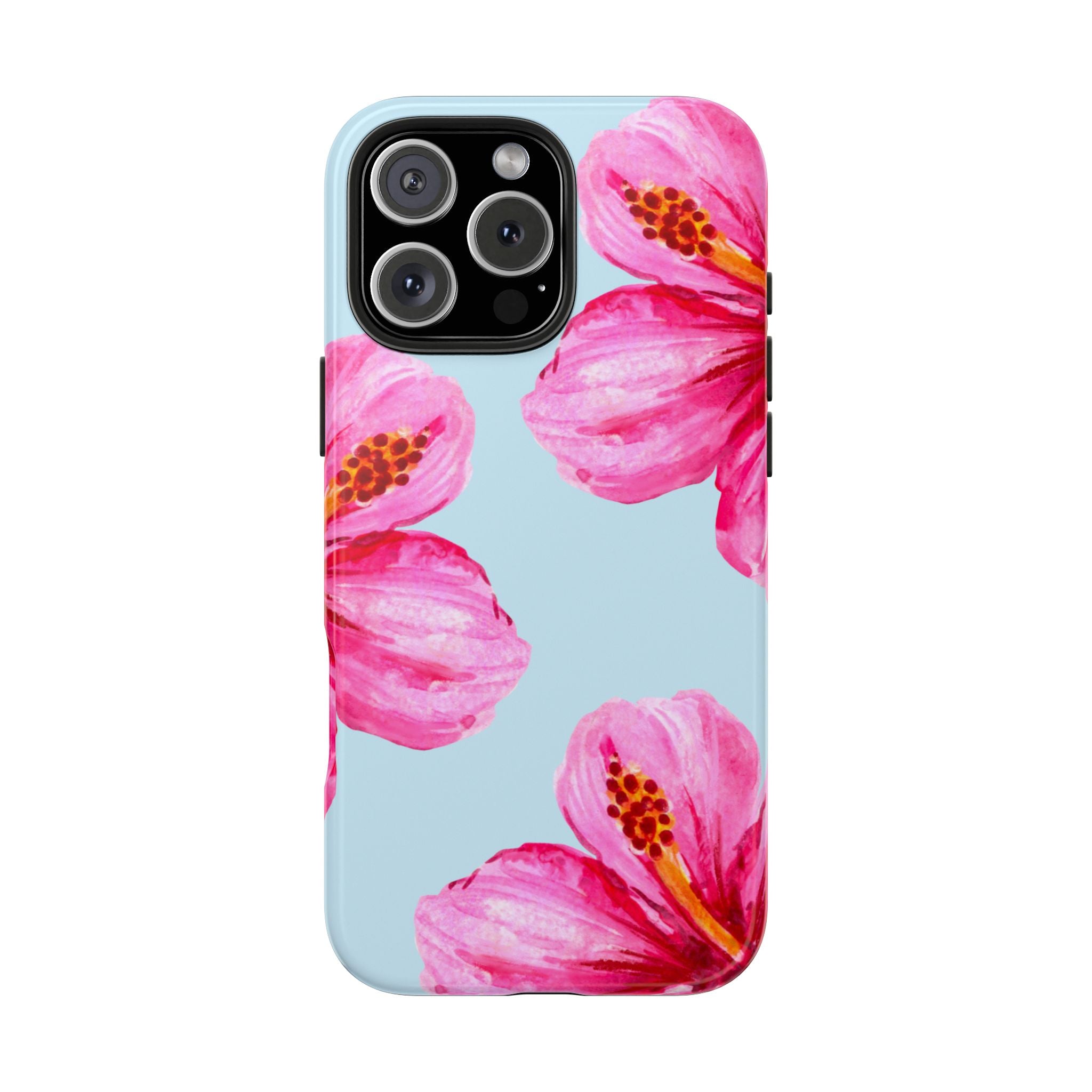 Pink Hibiscus Tough Phone Case — Floral Protective Phone Cover