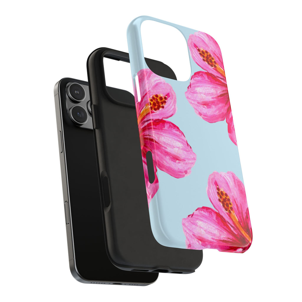 Pink Hibiscus Tough Phone Case — Floral Protective Phone Cover