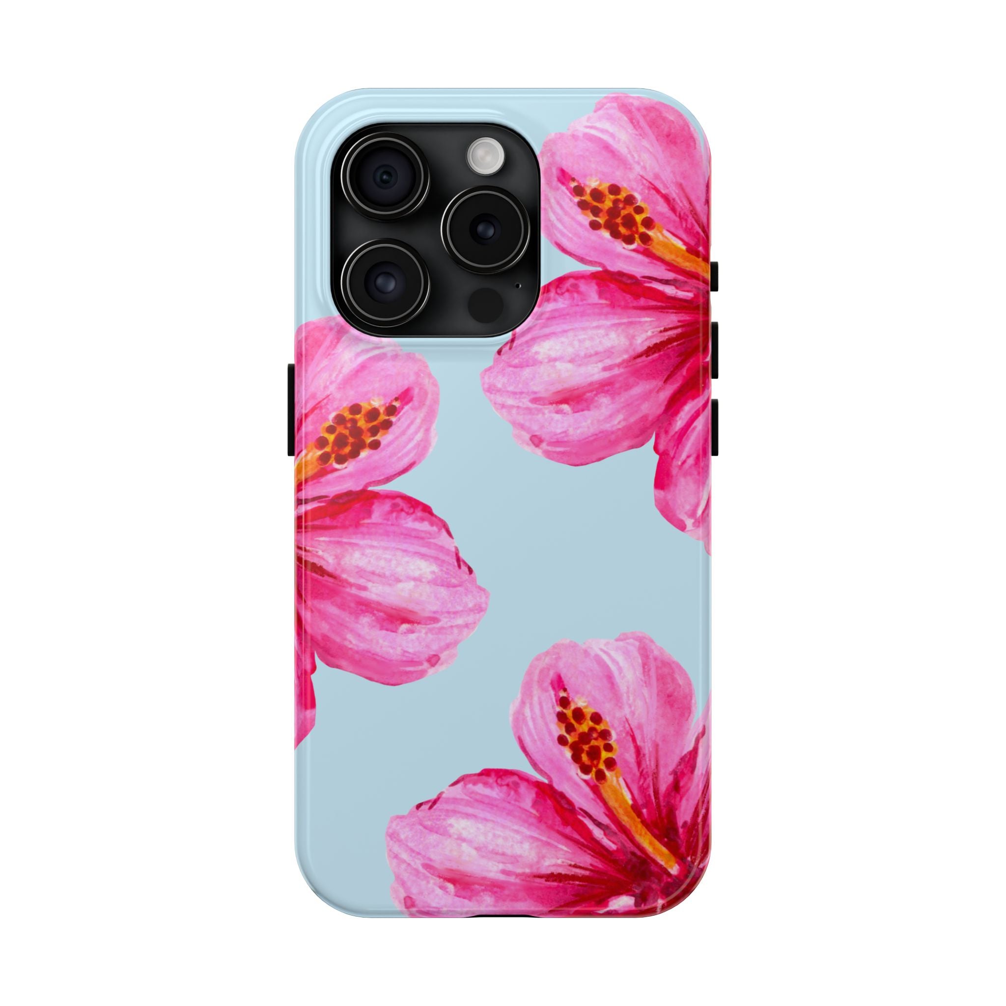 Pink Hibiscus Tough Phone Case — Floral Protective Phone Cover