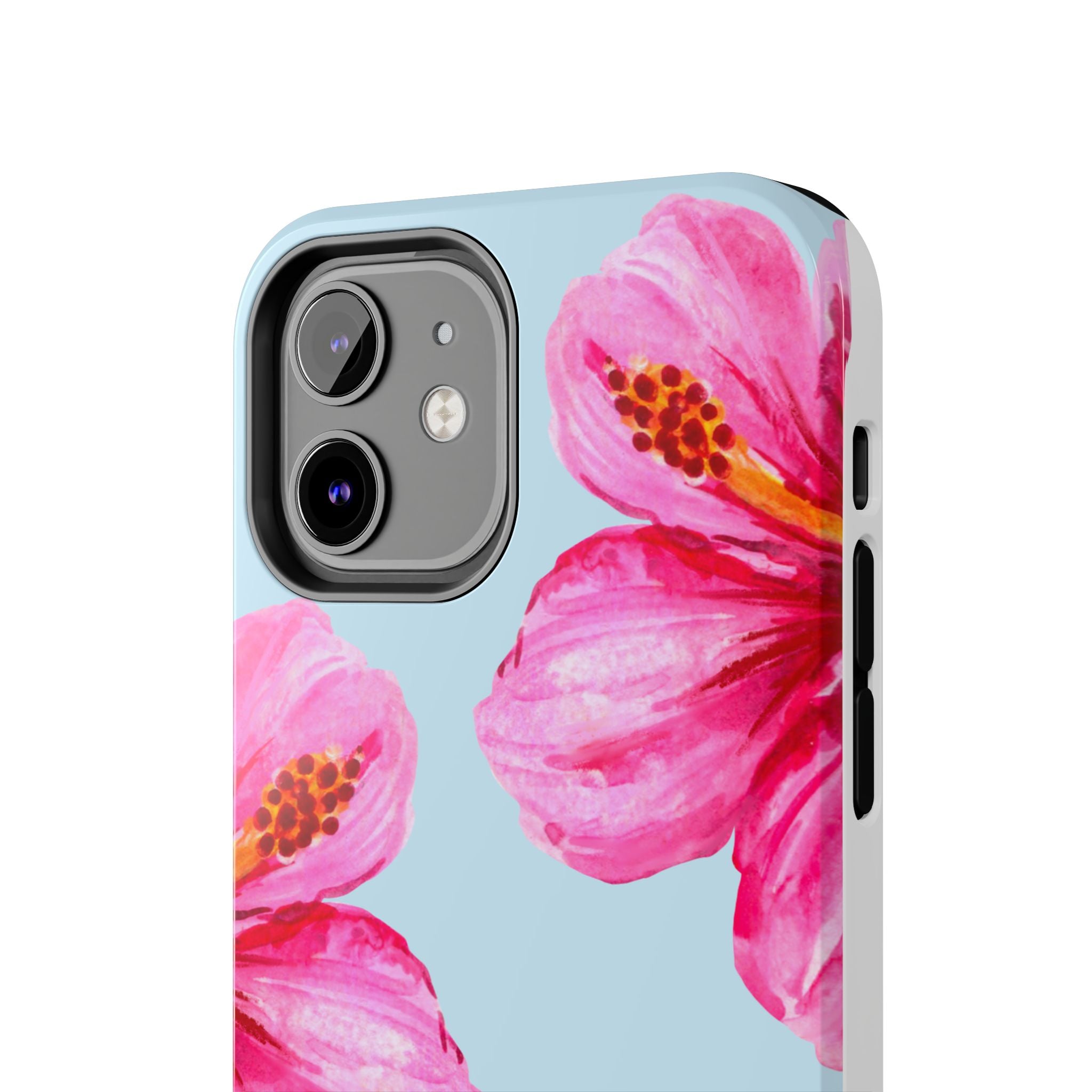 Pink Hibiscus Tough Phone Case — Floral Protective Phone Cover