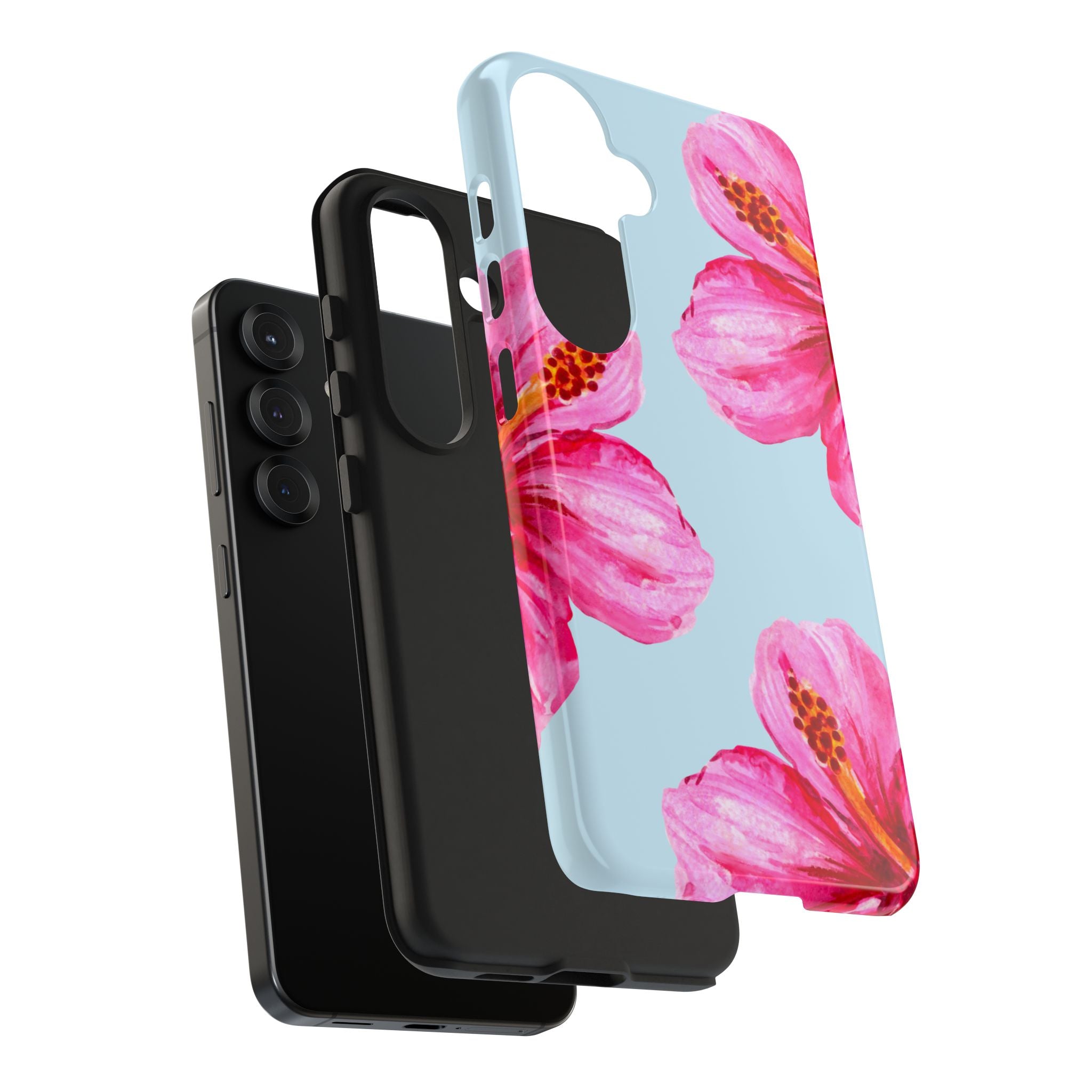 Pink Hibiscus Tough Phone Case — Floral Protective Phone Cover