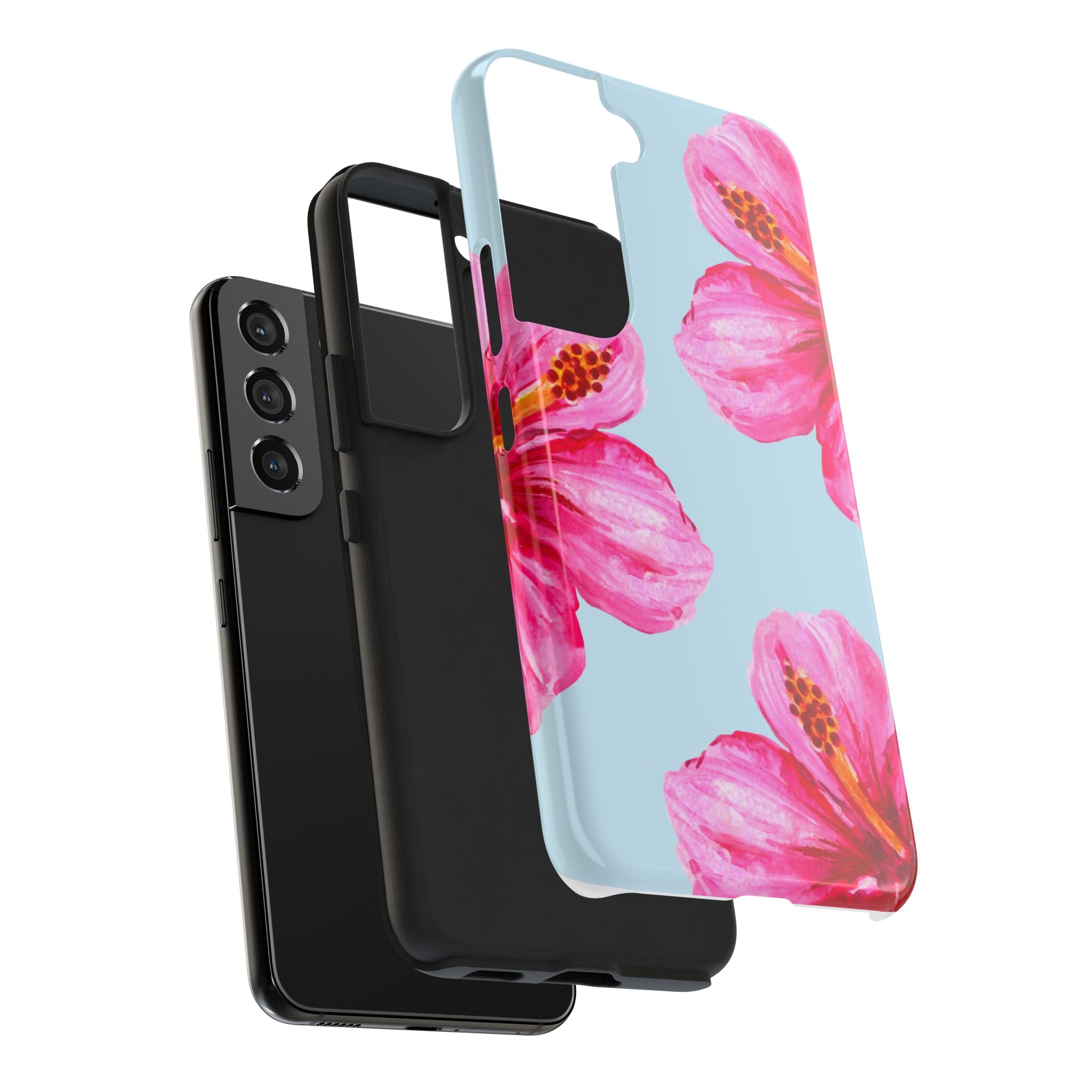 Pink Hibiscus Tough Phone Case — Floral Protective Phone Cover