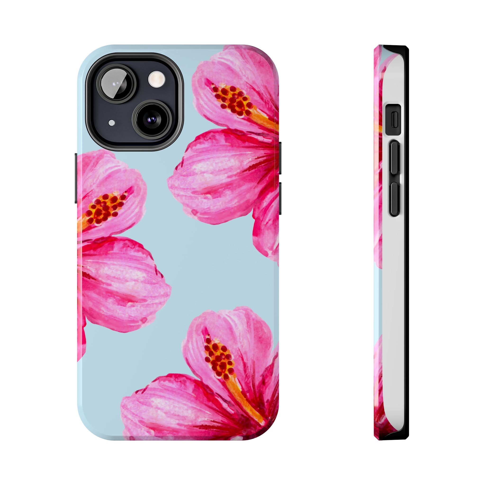 Pink Hibiscus Tough Phone Case — Floral Protective Phone Cover