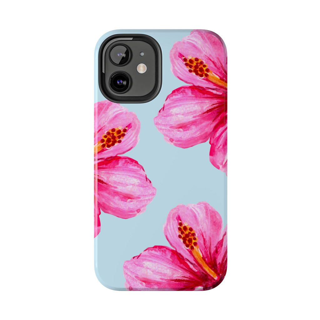 Pink Hibiscus Tough Phone Case — Floral Protective Phone Cover