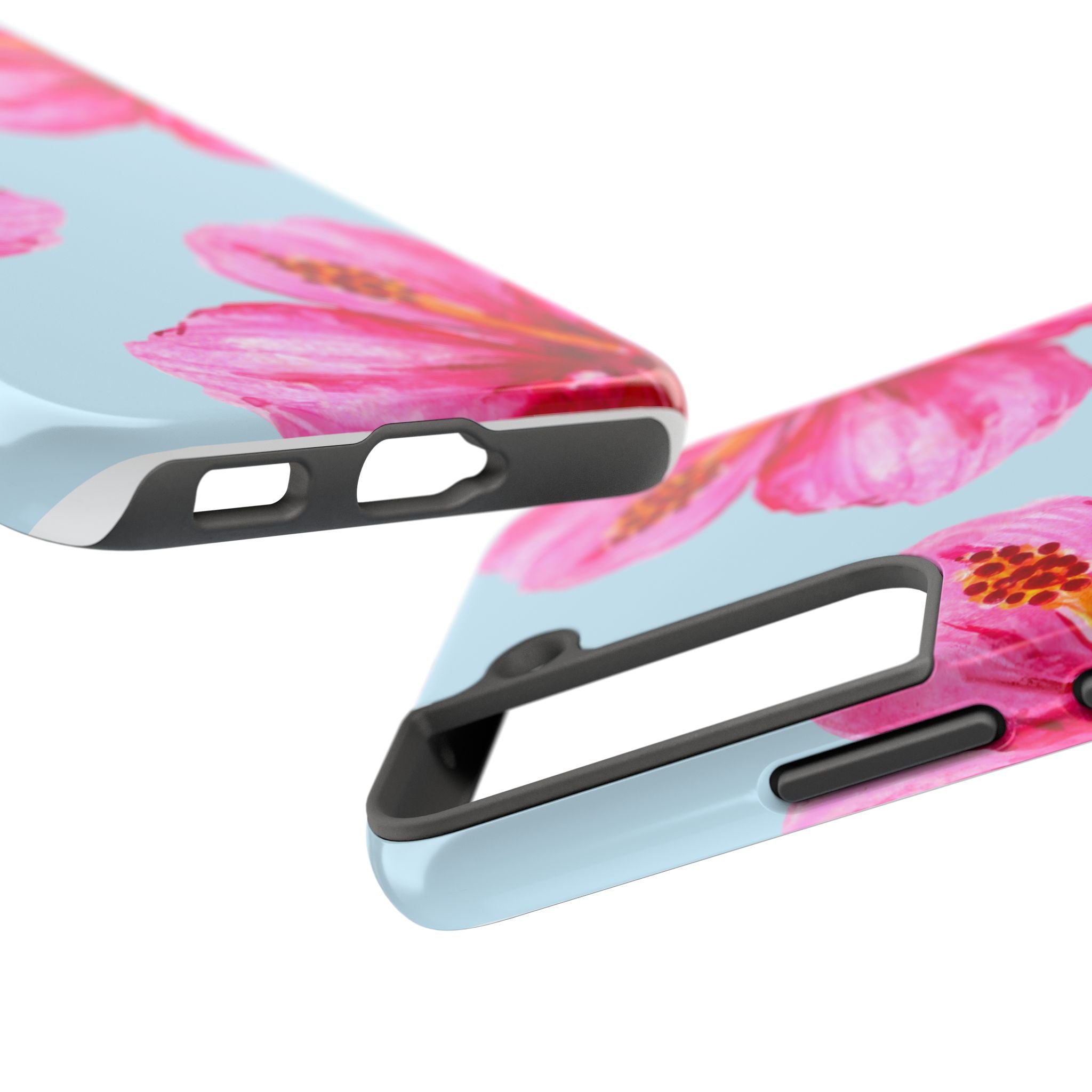 Pink Hibiscus Tough Phone Case — Floral Protective Phone Cover