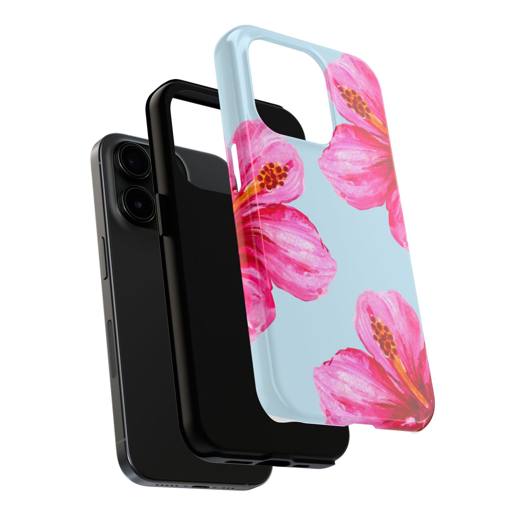 Pink Hibiscus Tough Phone Case — Floral Protective Phone Cover