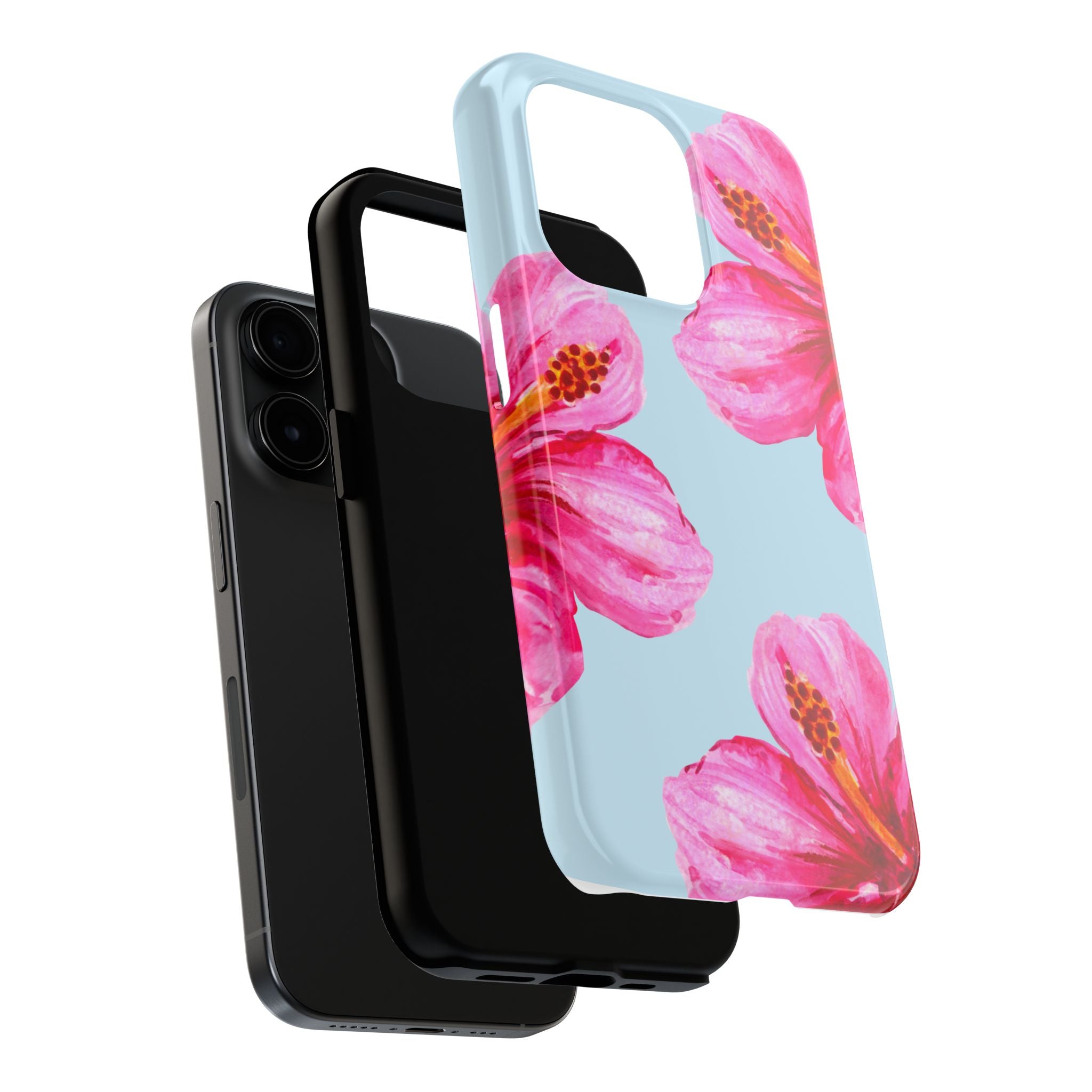 Pink Hibiscus Tough Phone Case — Floral Protective Phone Cover
