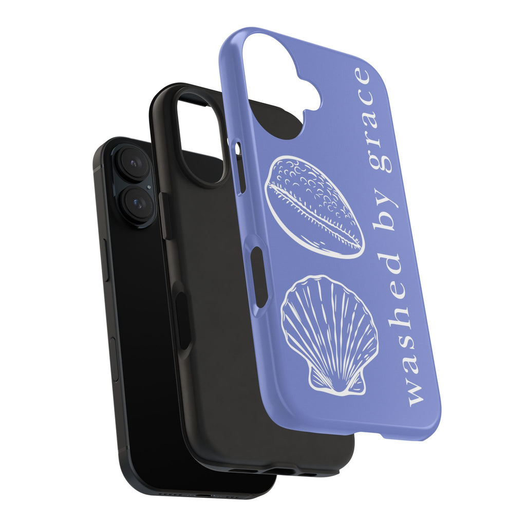 Washed by Grace Seashell Tough Phone Case — Coastal Beachy Christian iPhone Cover