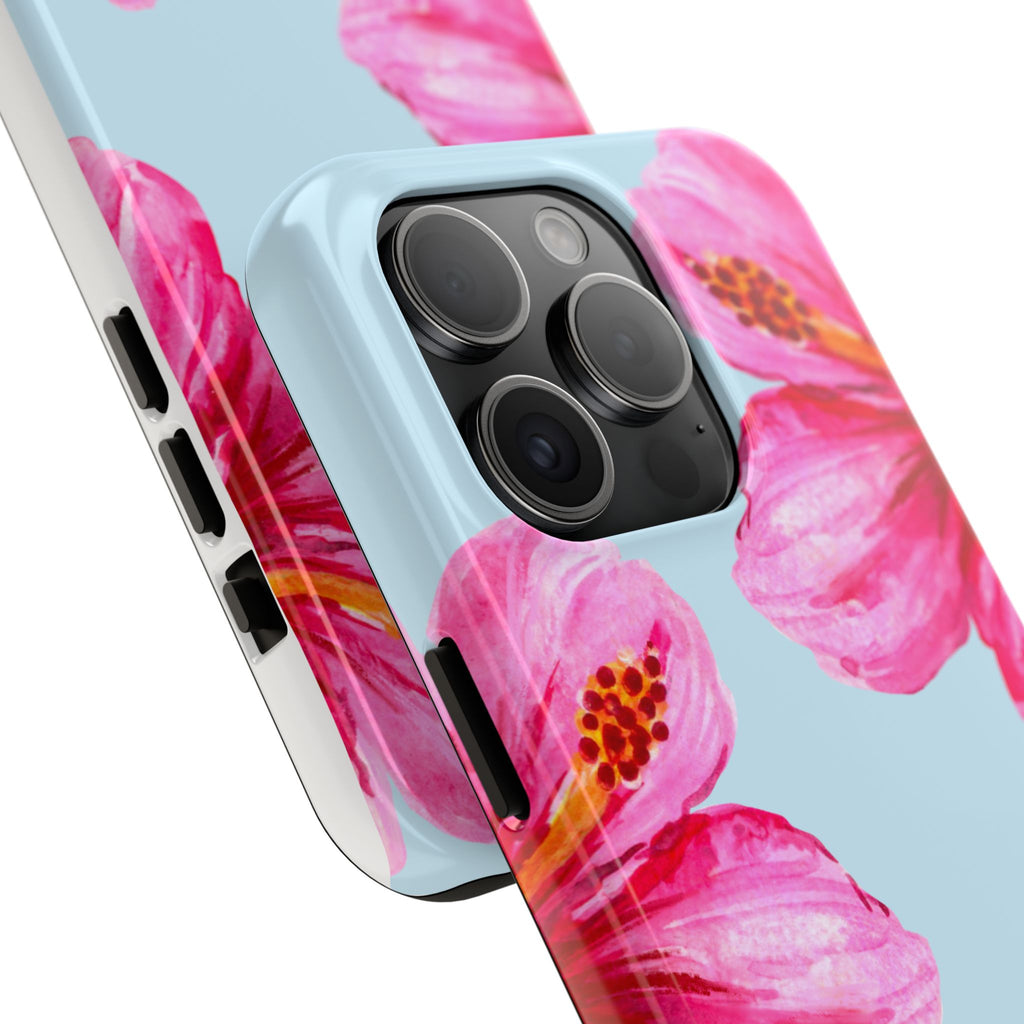 Pink Hibiscus Tough Phone Case — Floral Protective Phone Cover