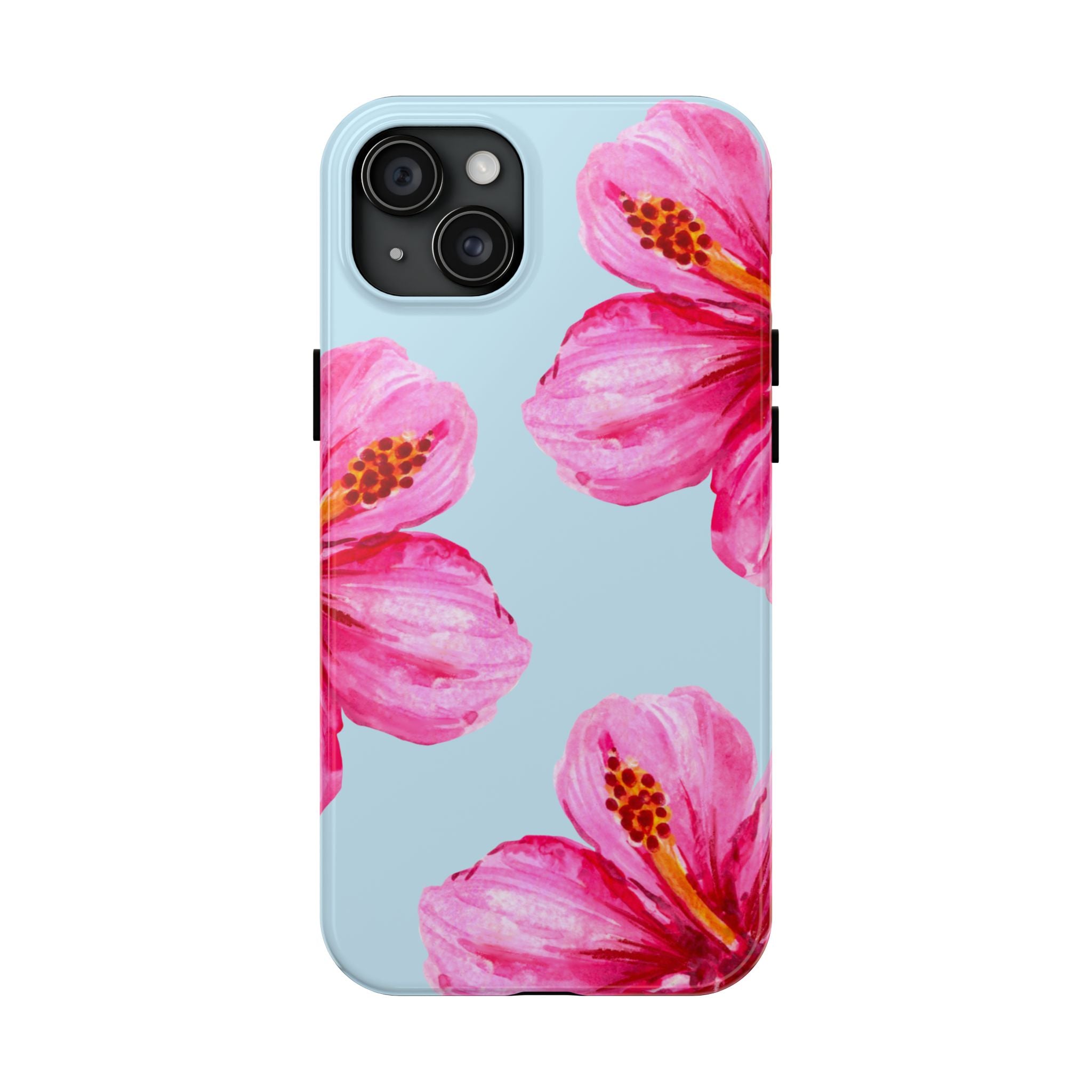 Pink Hibiscus Tough Phone Case — Floral Protective Phone Cover