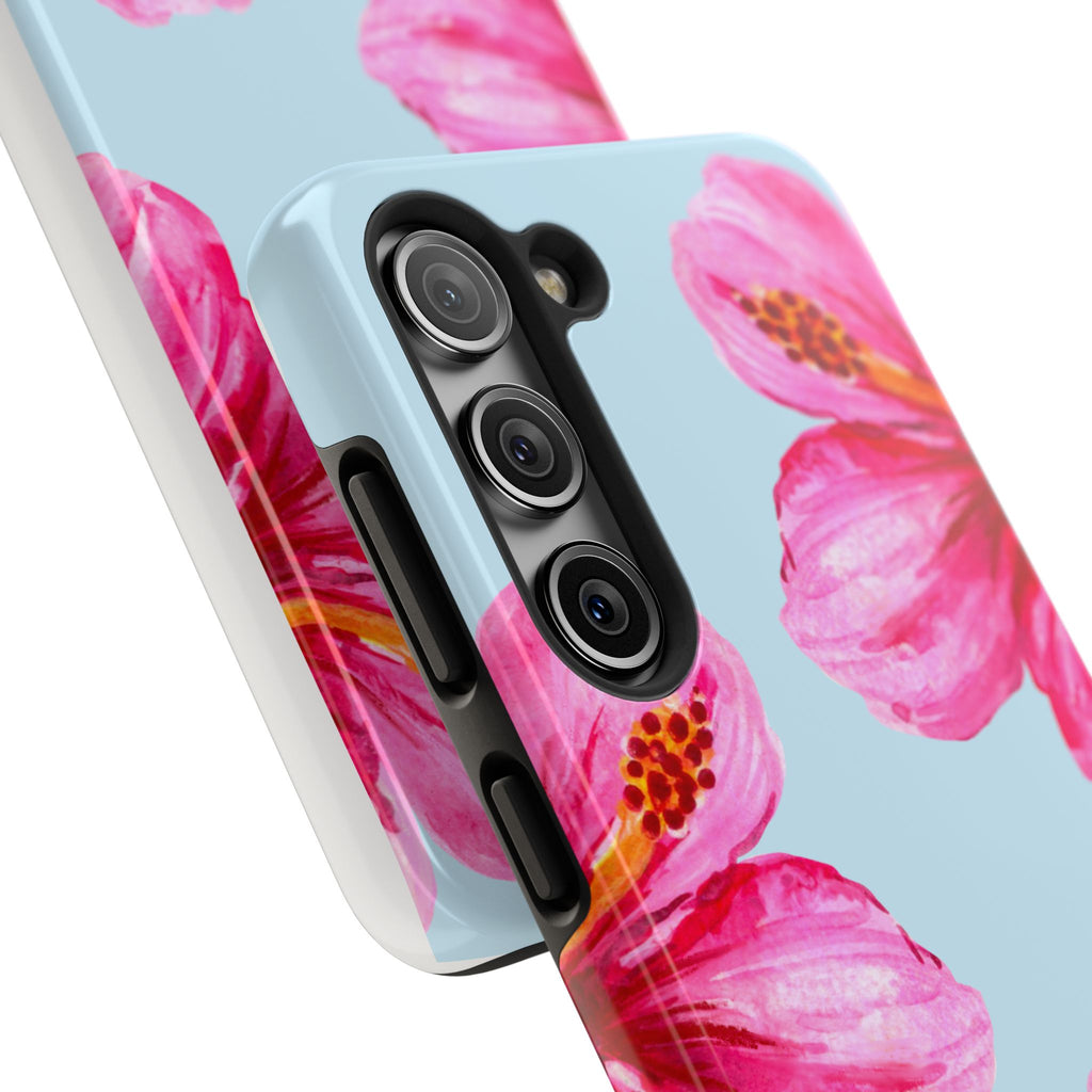 Pink Hibiscus Tough Phone Case — Floral Protective Phone Cover