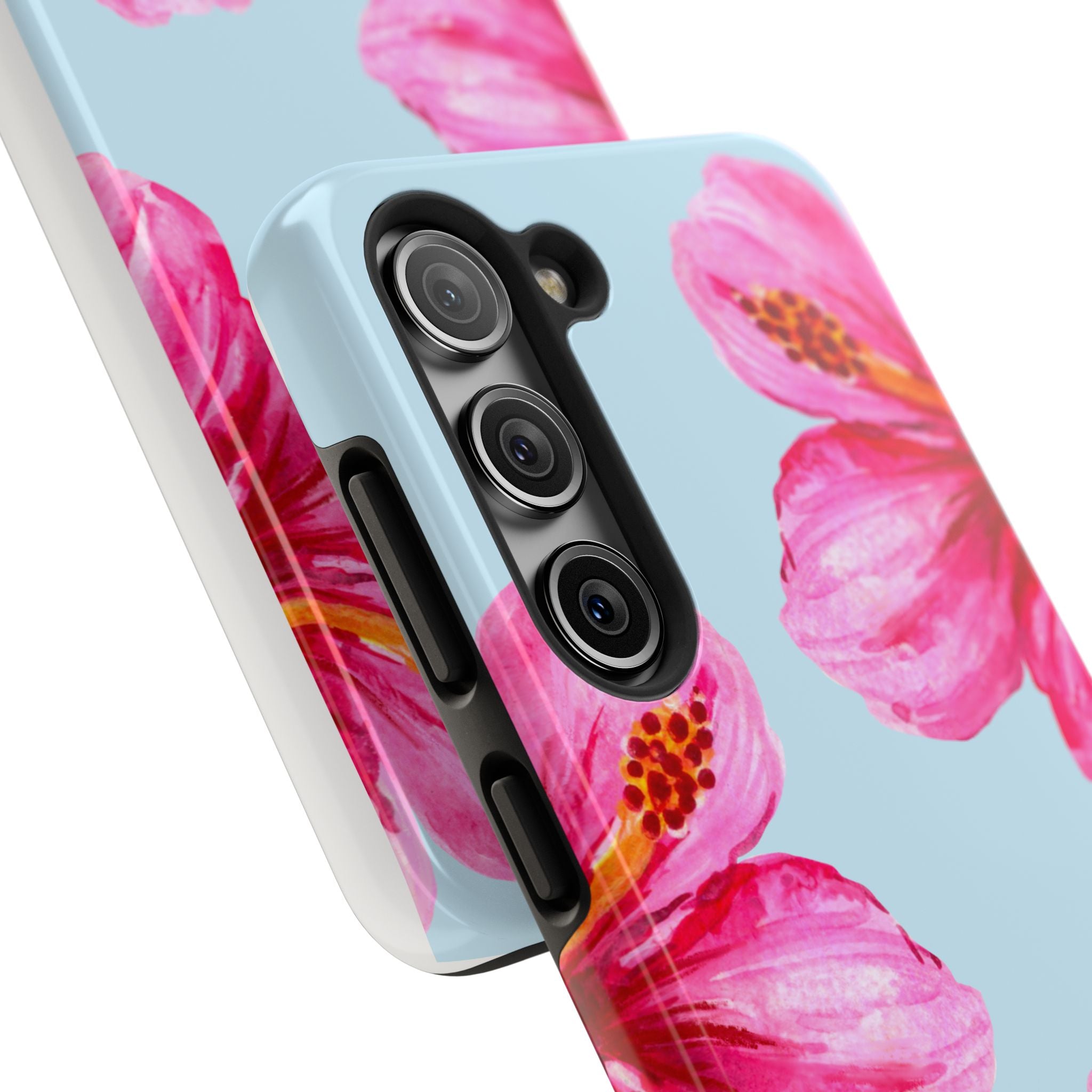 Pink Hibiscus Tough Phone Case — Floral Protective Phone Cover