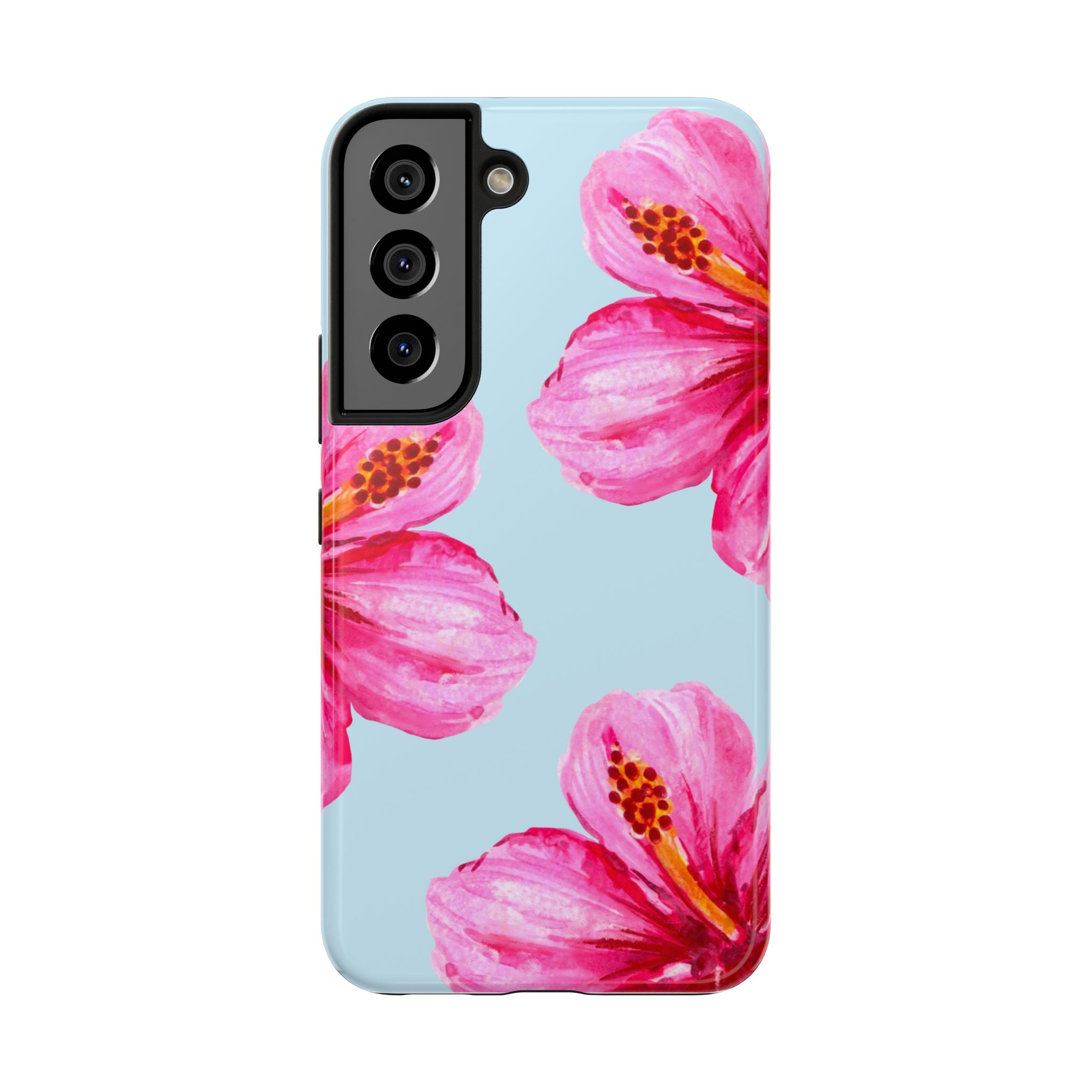 Pink Hibiscus Tough Phone Case — Floral Protective Phone Cover
