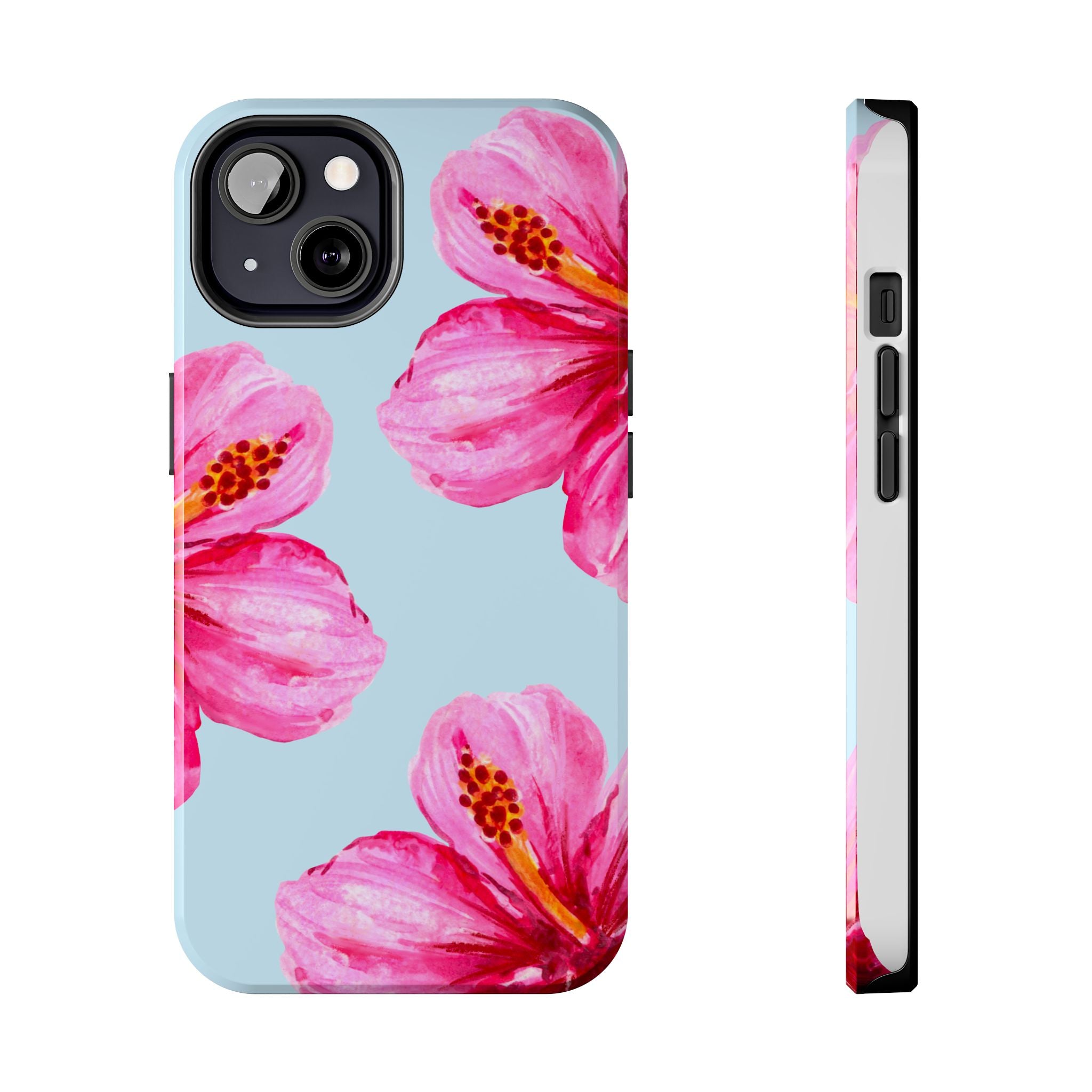 Pink Hibiscus Tough Phone Case — Floral Protective Phone Cover