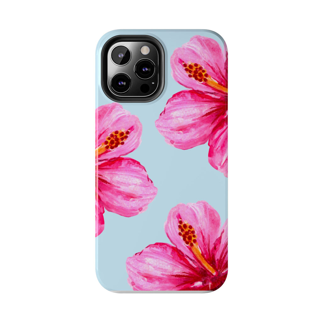 Pink Hibiscus Tough Phone Case — Floral Protective Phone Cover