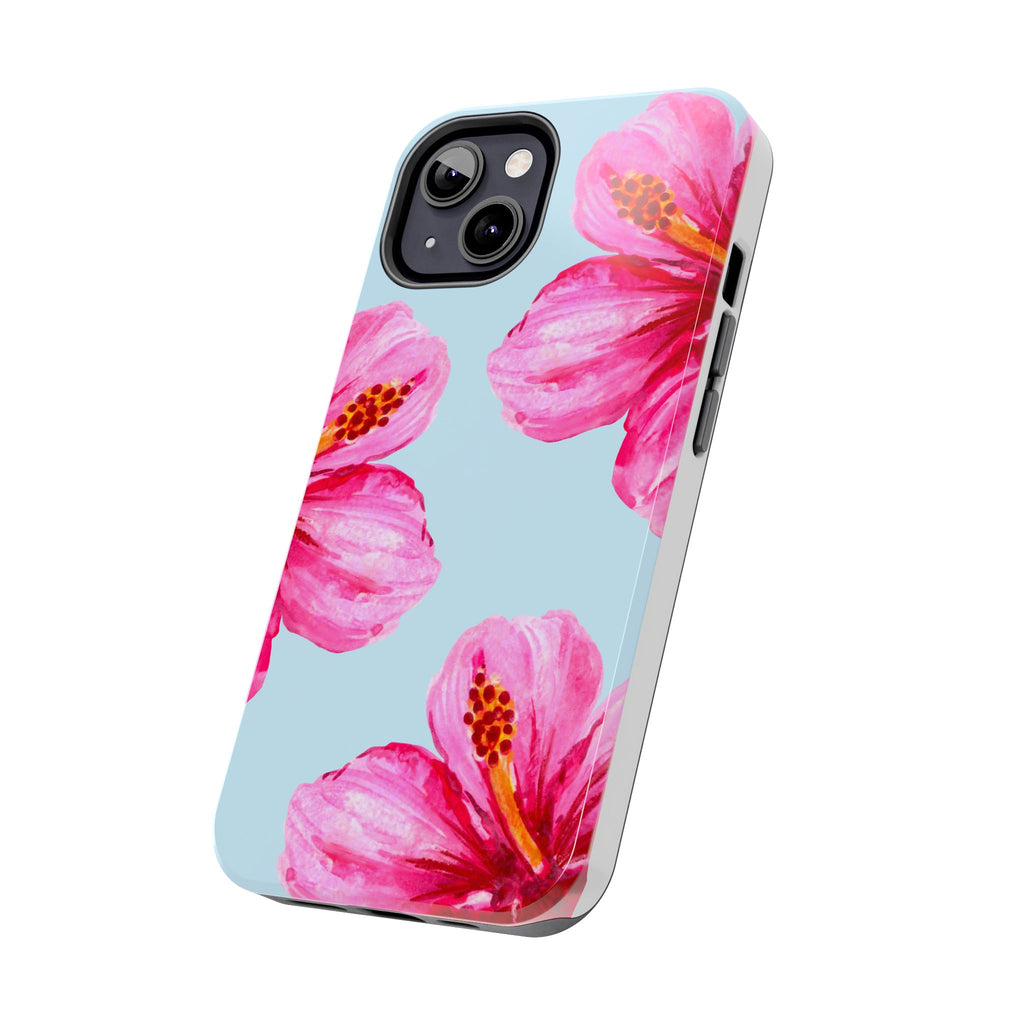 Pink Hibiscus Tough Phone Case — Floral Protective Phone Cover