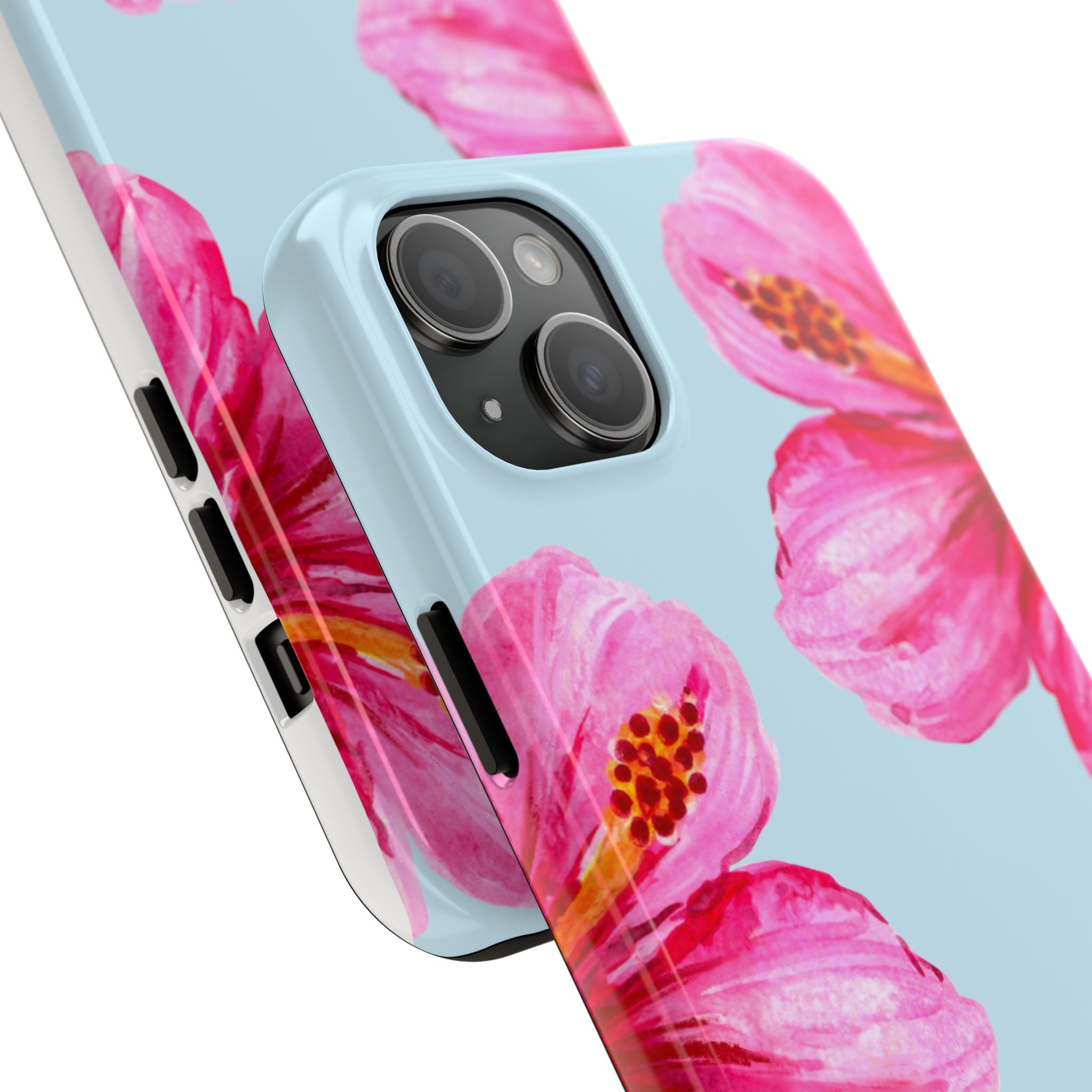 Pink Hibiscus Tough Phone Case — Floral Protective Phone Cover