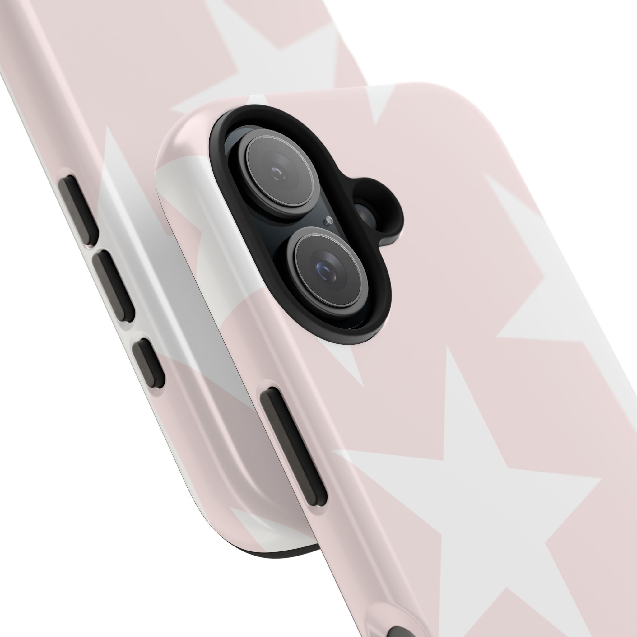 Pink Star Tough Phone Case – Pastel White Stars Protective Cover