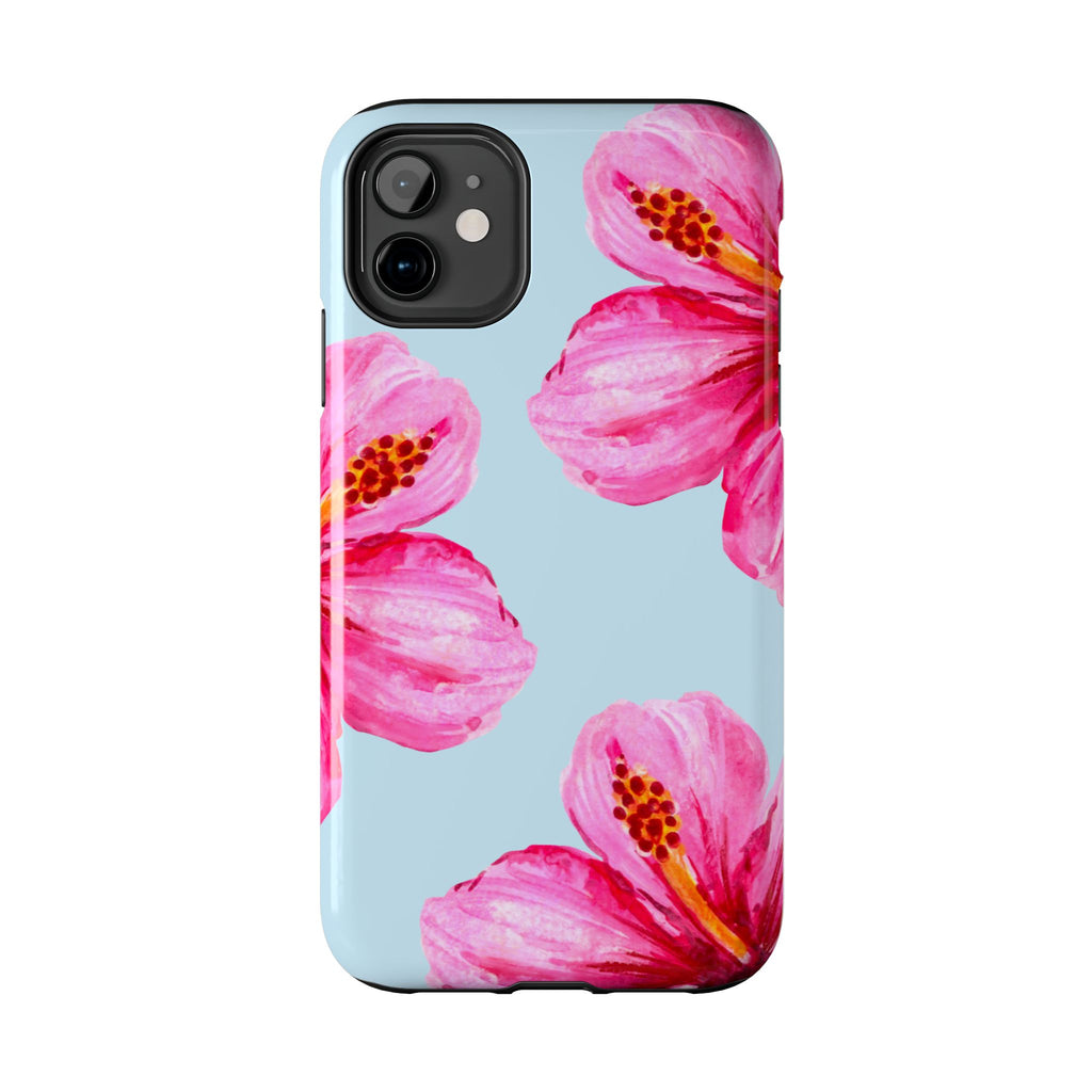 Pink Hibiscus Tough Phone Case — Floral Protective Phone Cover