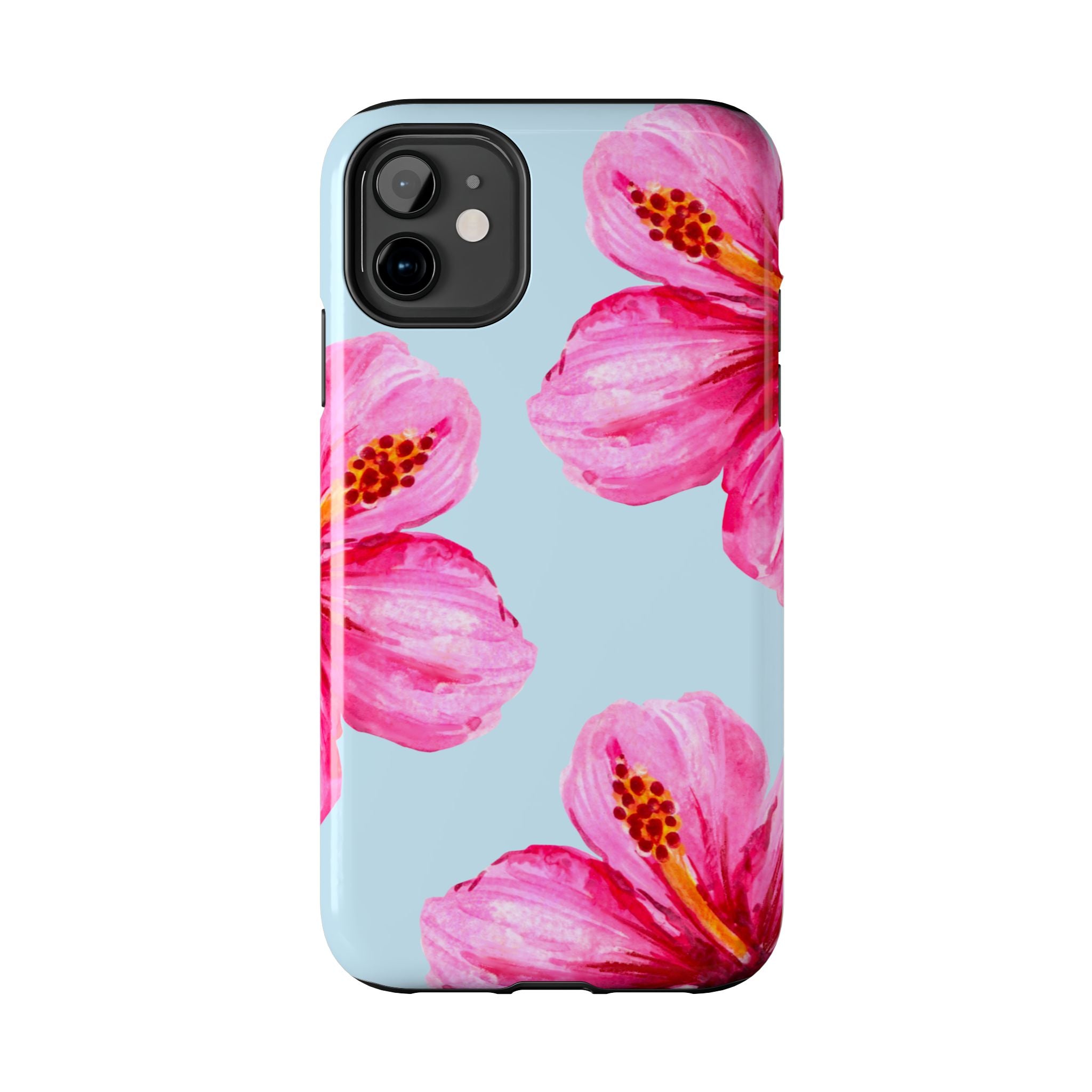 Pink Hibiscus Tough Phone Case — Floral Protective Phone Cover