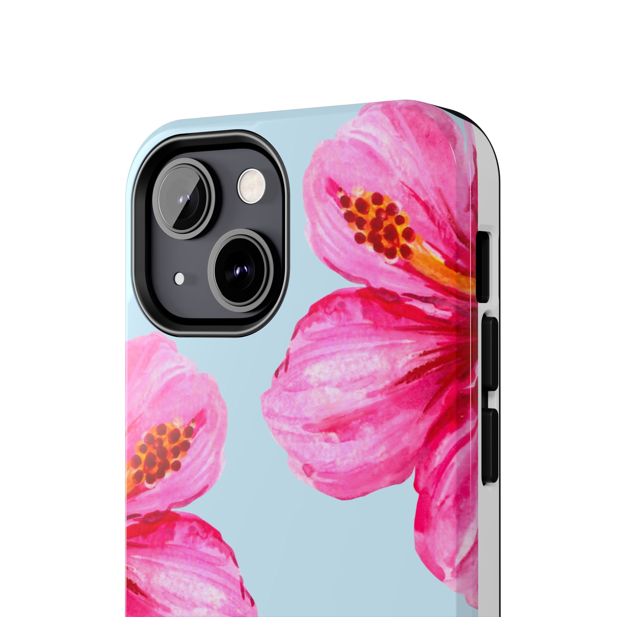 Pink Hibiscus Tough Phone Case — Floral Protective Phone Cover