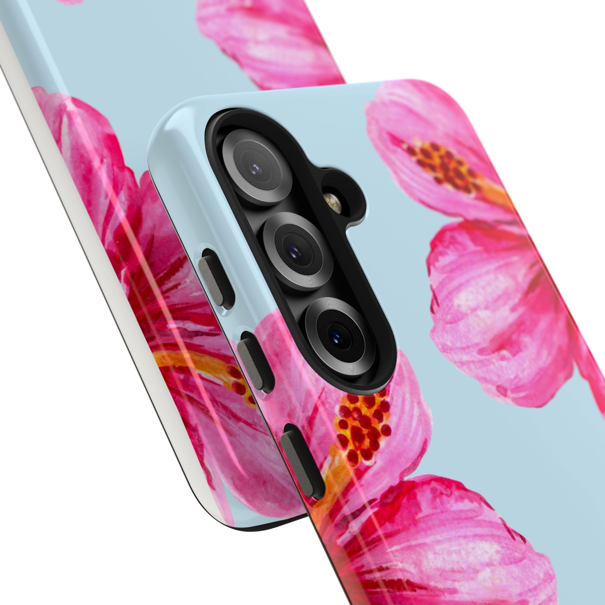 Pink Hibiscus Tough Phone Case — Floral Protective Phone Cover