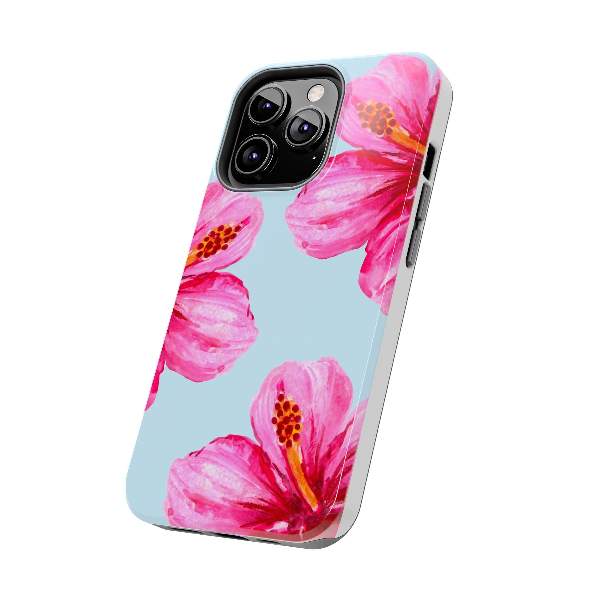 Pink Hibiscus Tough Phone Case — Floral Protective Phone Cover