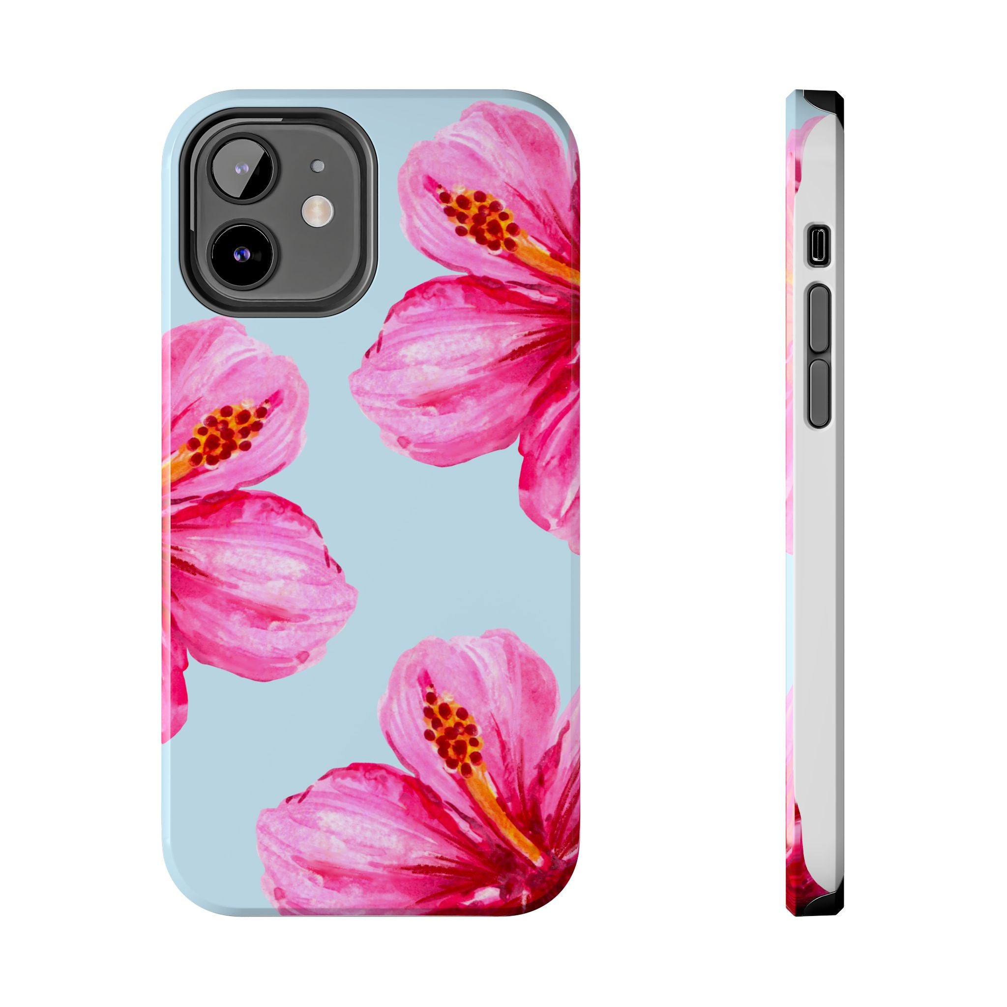 Pink Hibiscus Tough Phone Case — Floral Protective Phone Cover