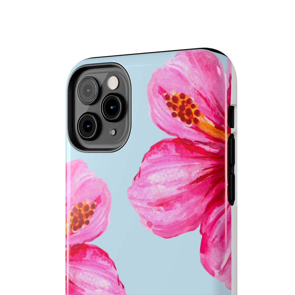 Pink Hibiscus Tough Phone Case — Floral Protective Phone Cover