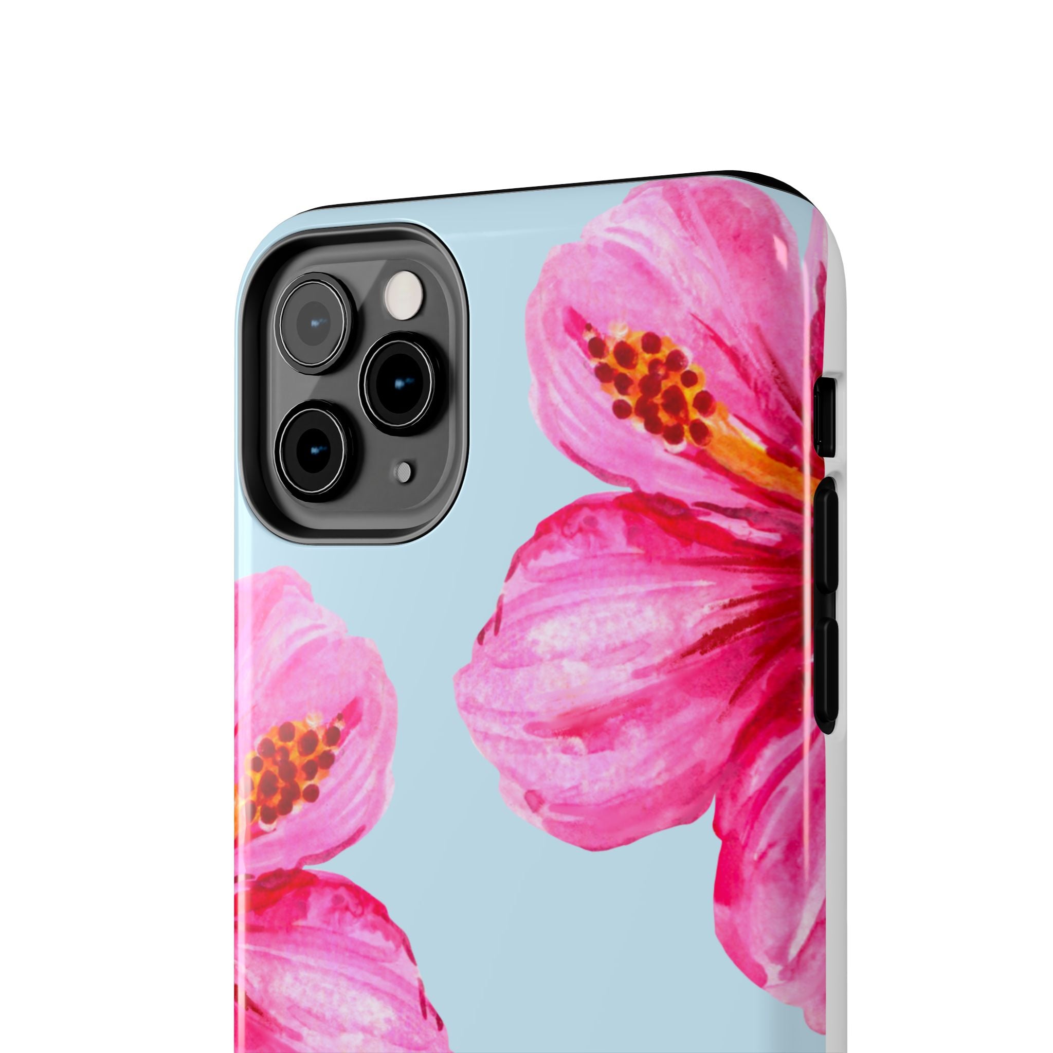 Pink Hibiscus Tough Phone Case — Floral Protective Phone Cover