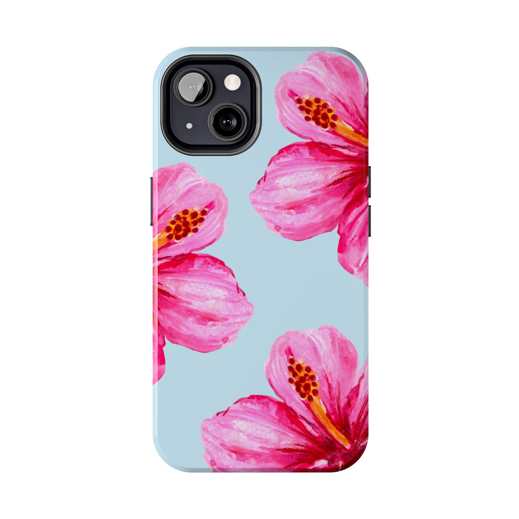 Pink Hibiscus Tough Phone Case — Floral Protective Phone Cover