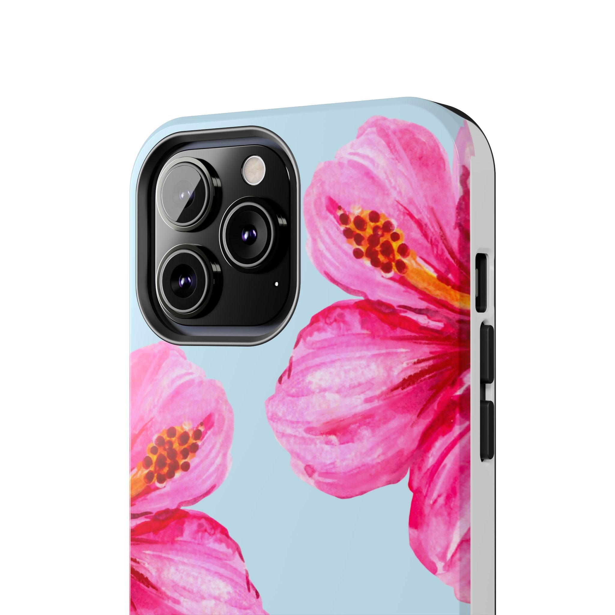 Pink Hibiscus Tough Phone Case — Floral Protective Phone Cover