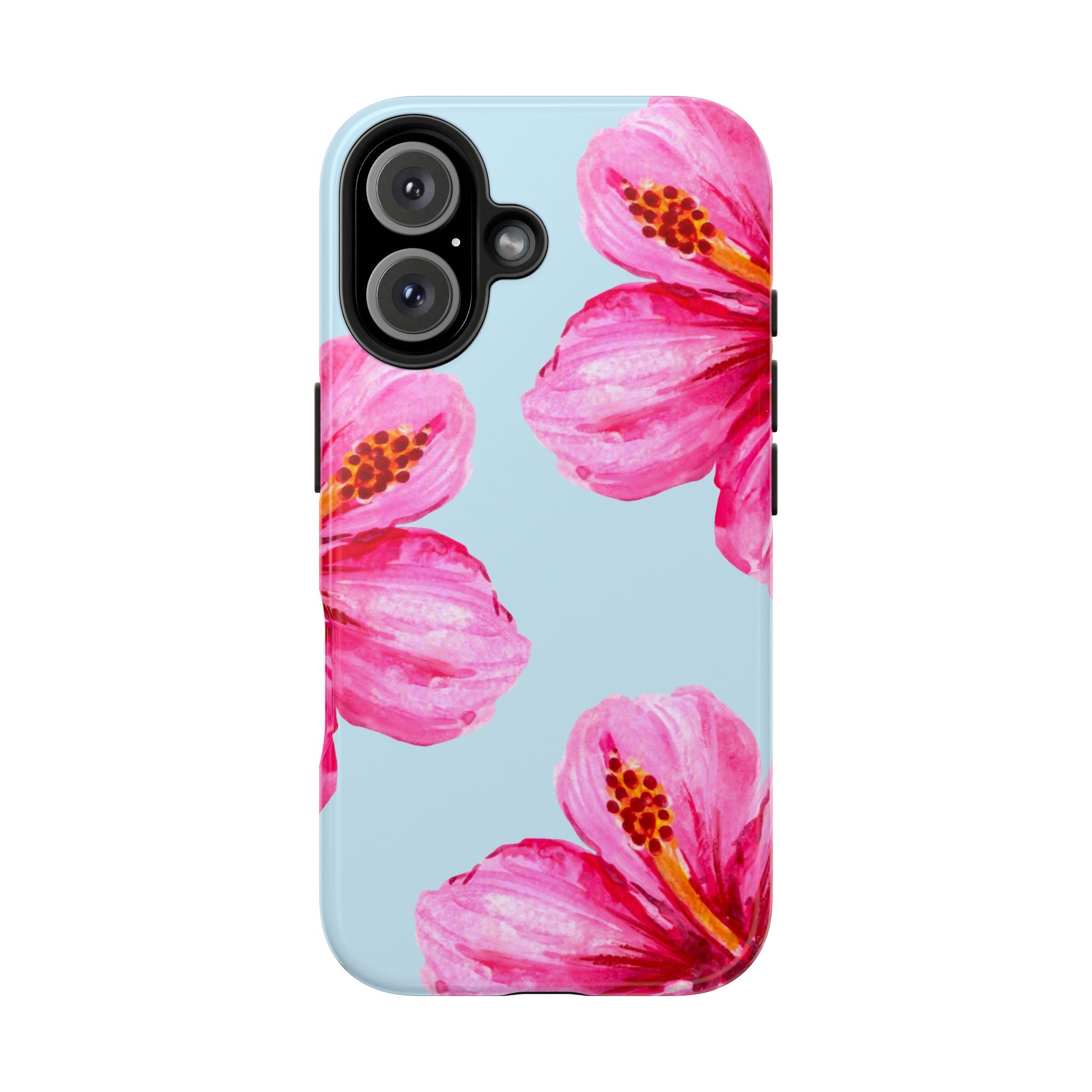 Pink Hibiscus Tough Phone Case — Floral Protective Phone Cover