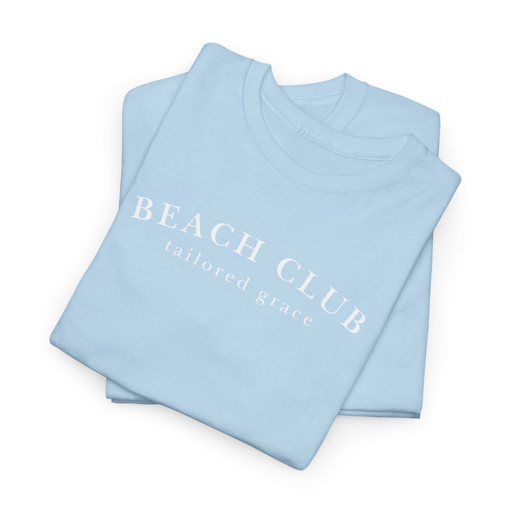 Beach Club Tee – Minimal Coastal Graphic T-Shirt ("BEACH CLUB")