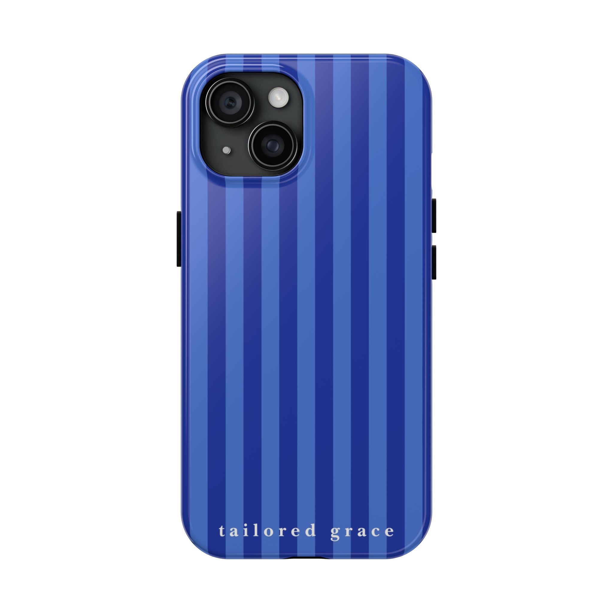 Blue Striped Tough Phone Case — 'tailored grace' Protective Phone Cover