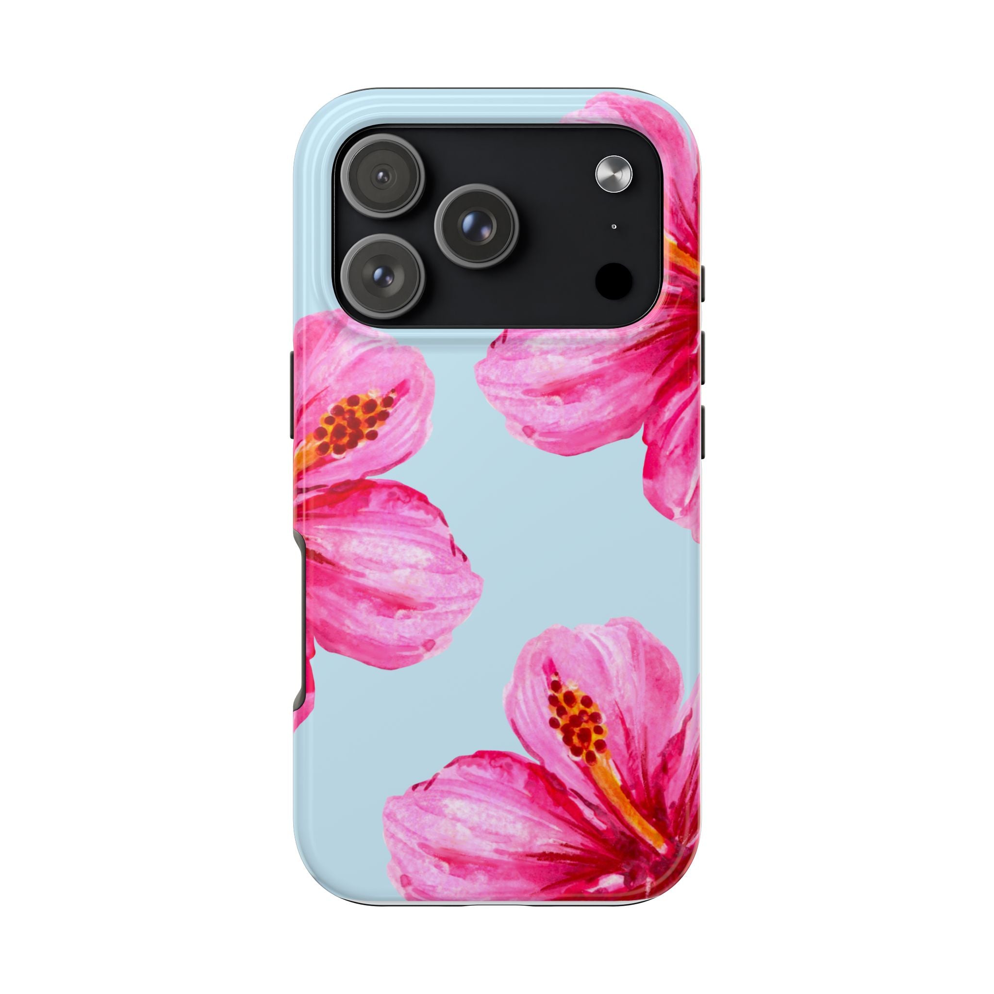 Pink Hibiscus Tough Phone Case — Floral Protective Phone Cover