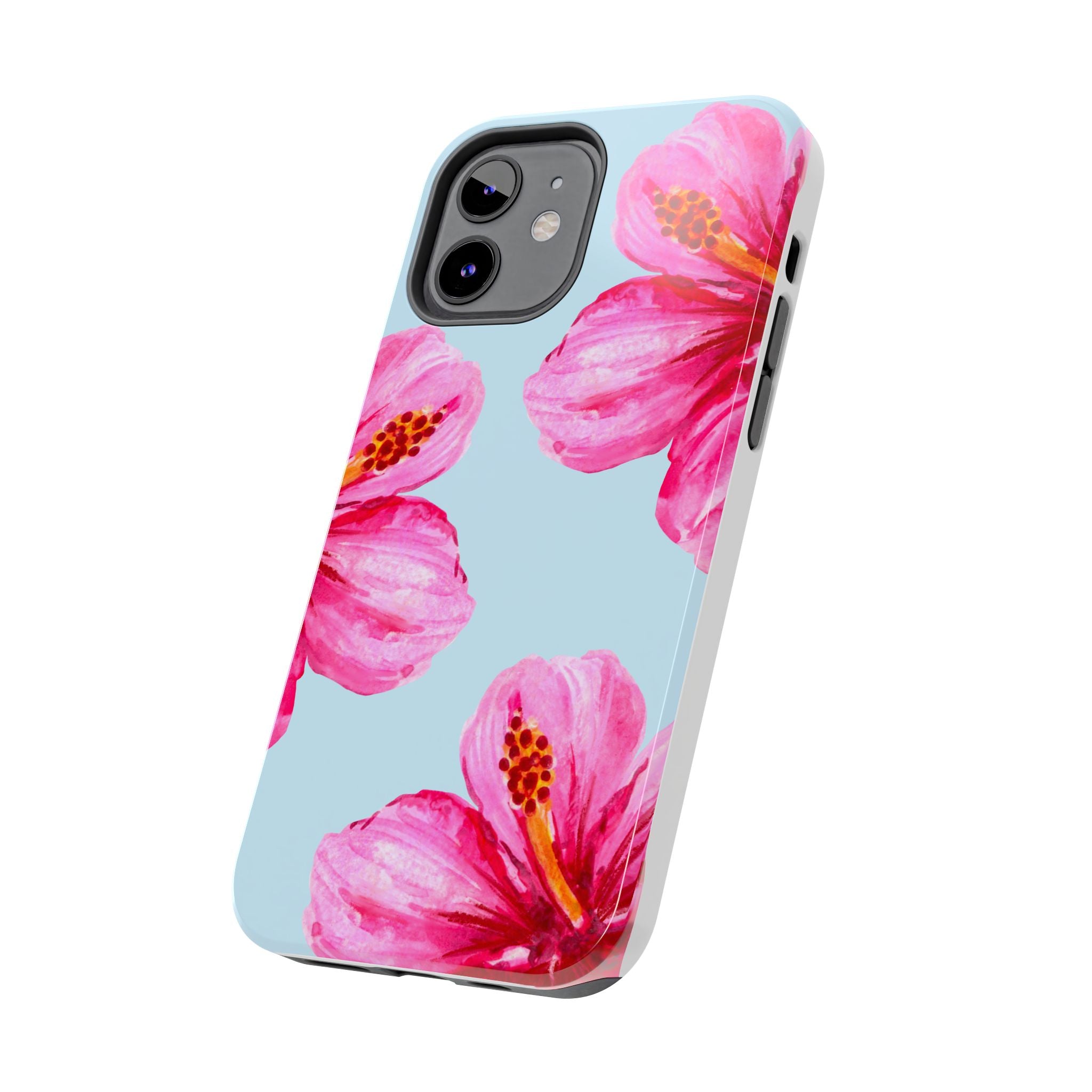 Pink Hibiscus Tough Phone Case — Floral Protective Phone Cover