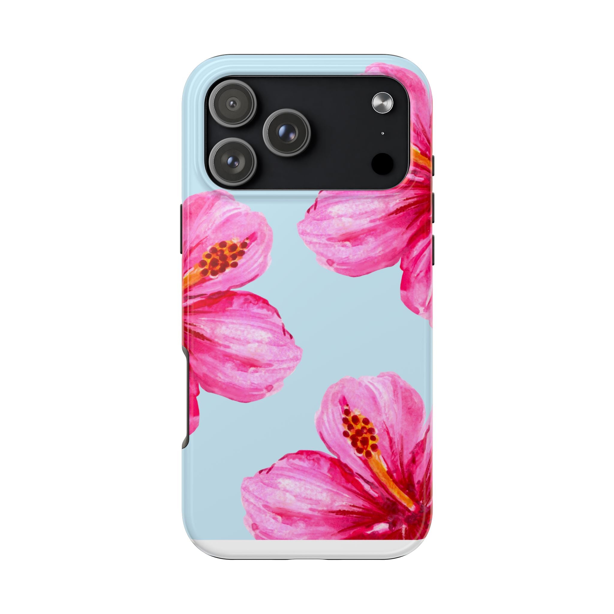 Pink Hibiscus Tough Phone Case — Floral Protective Phone Cover