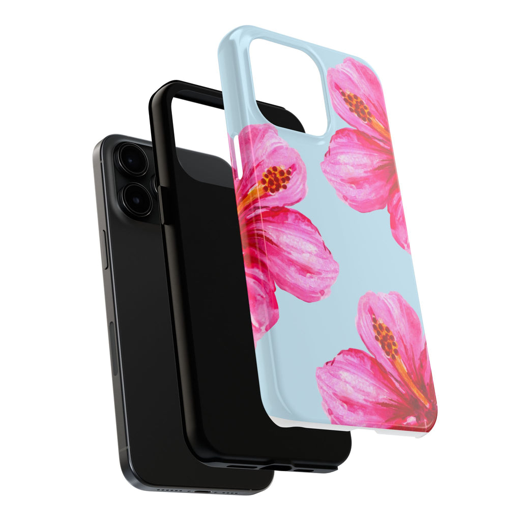 Pink Hibiscus Tough Phone Case — Floral Protective Phone Cover