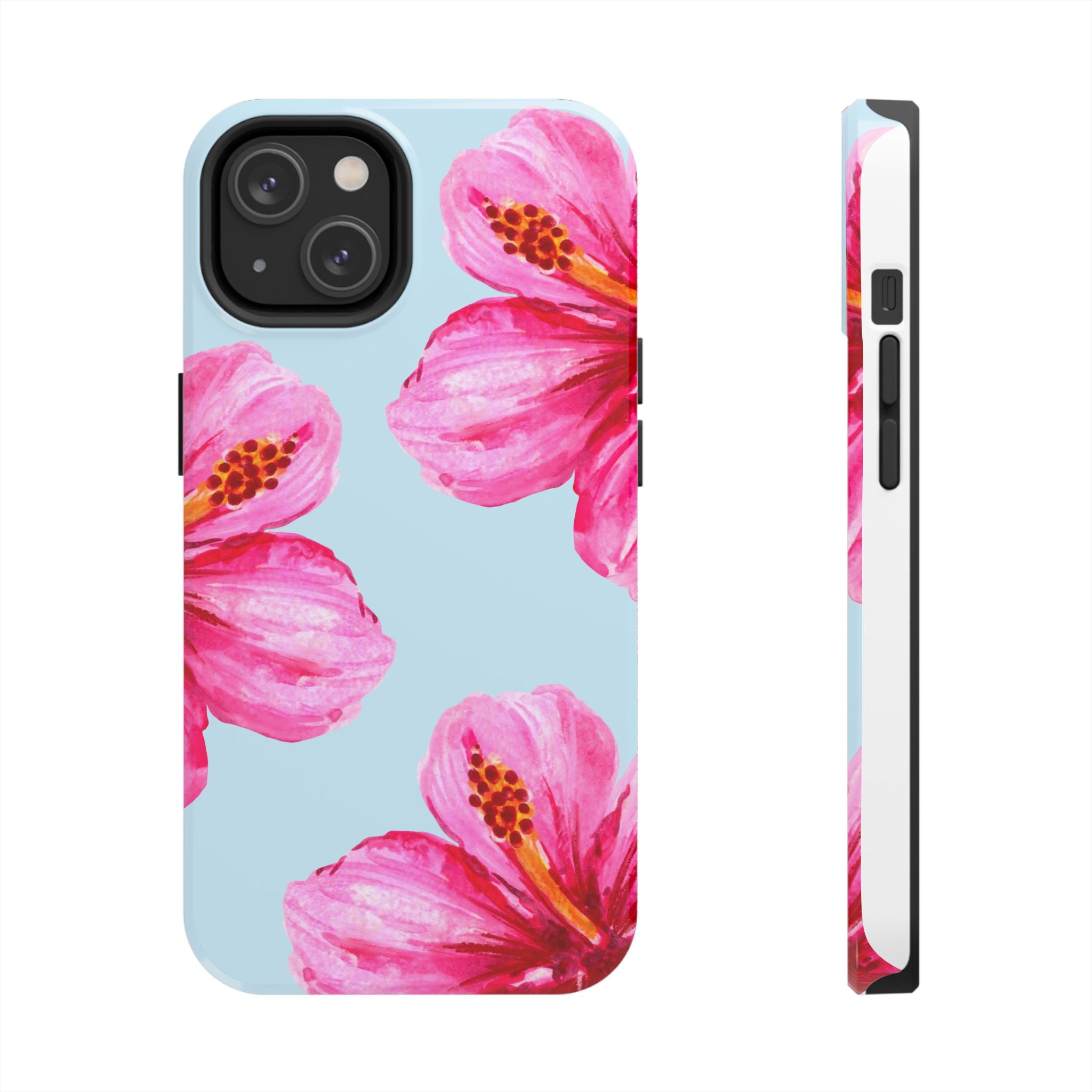 Pink Hibiscus Tough Phone Case — Floral Protective Phone Cover