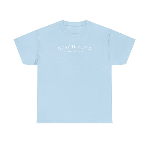 Beach Club Tee – Minimal Coastal Graphic T-Shirt ("BEACH CLUB")