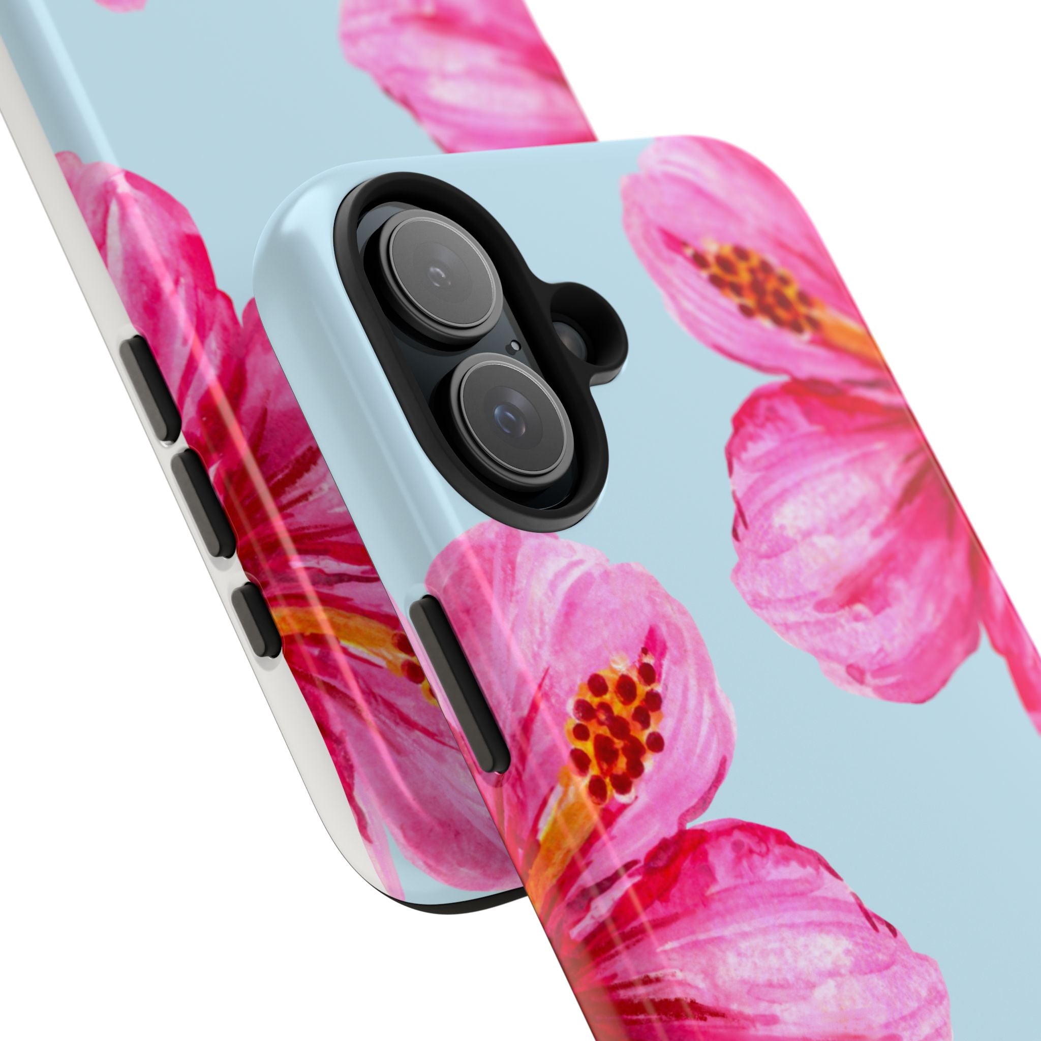 Pink Hibiscus Tough Phone Case — Floral Protective Phone Cover