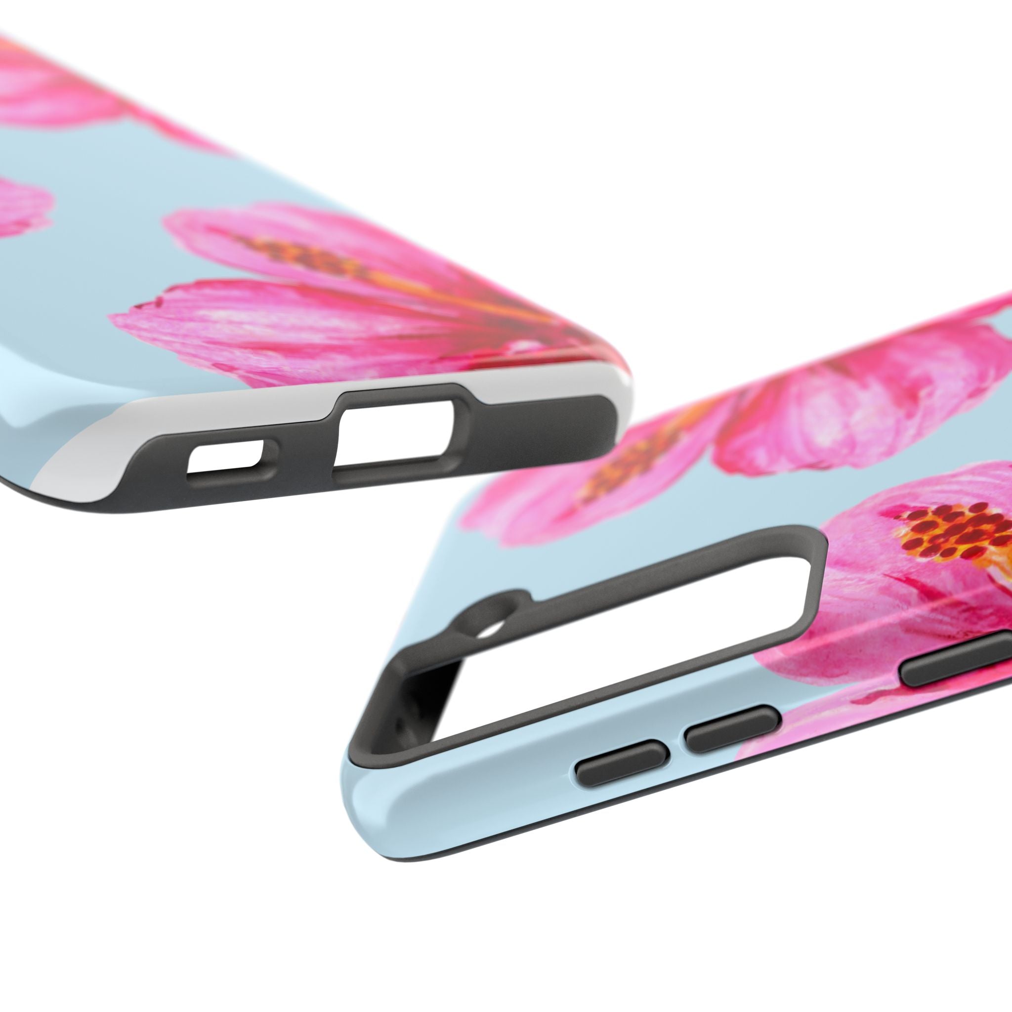 Pink Hibiscus Tough Phone Case — Floral Protective Phone Cover