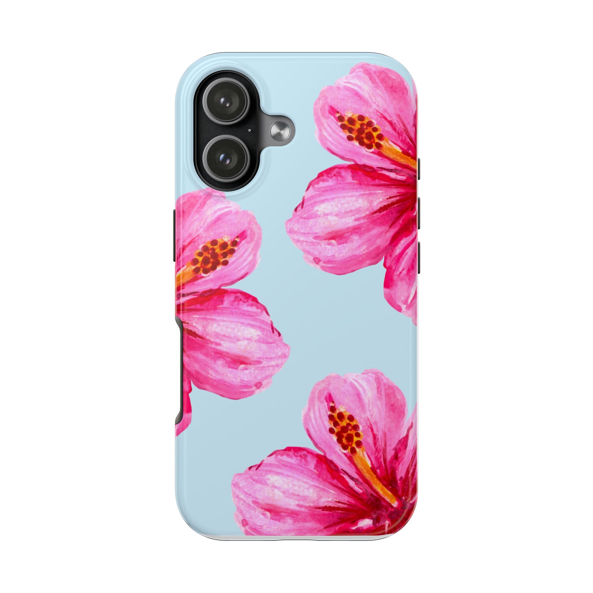 Pink Hibiscus Tough Phone Case — Floral Protective Phone Cover