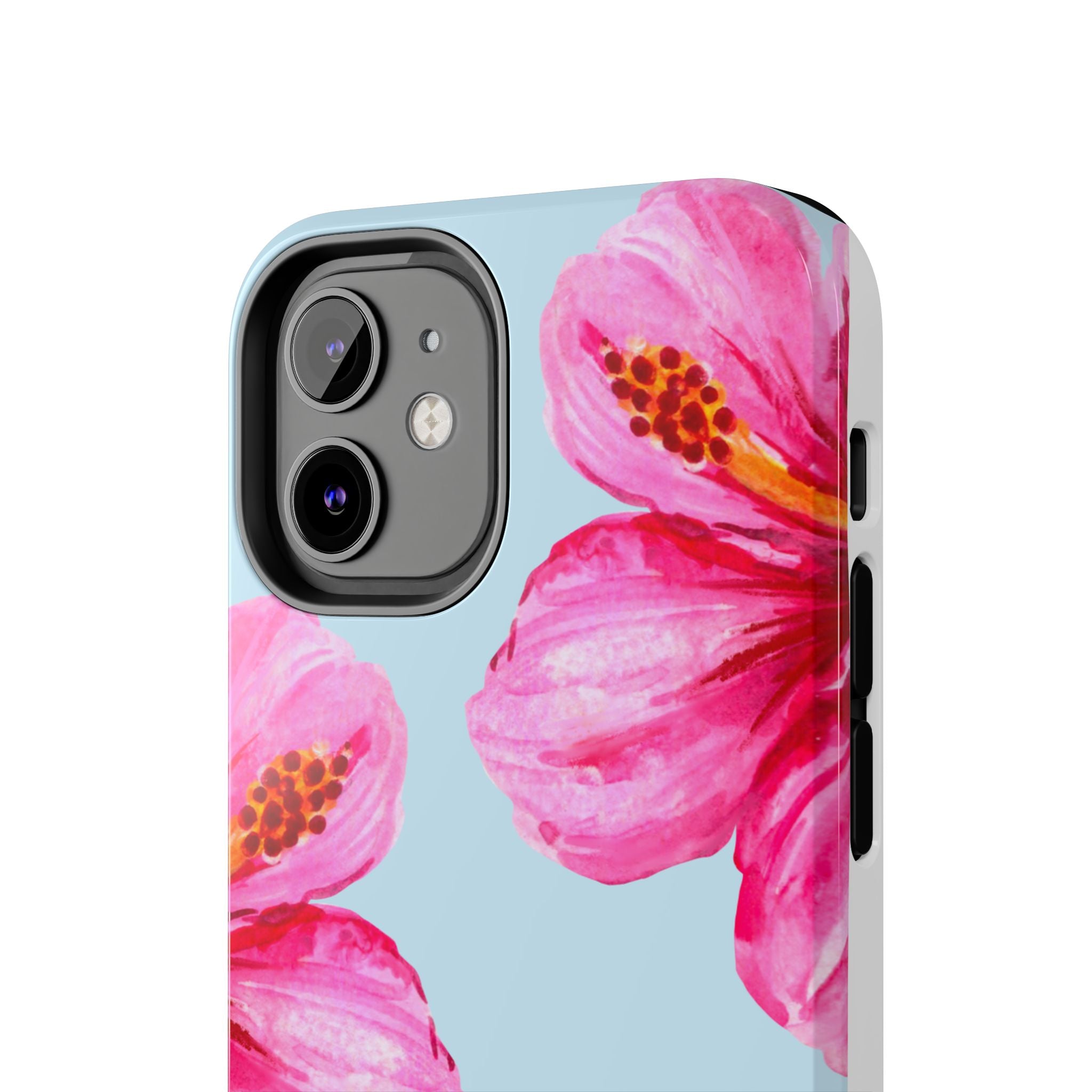 Pink Hibiscus Tough Phone Case — Floral Protective Phone Cover