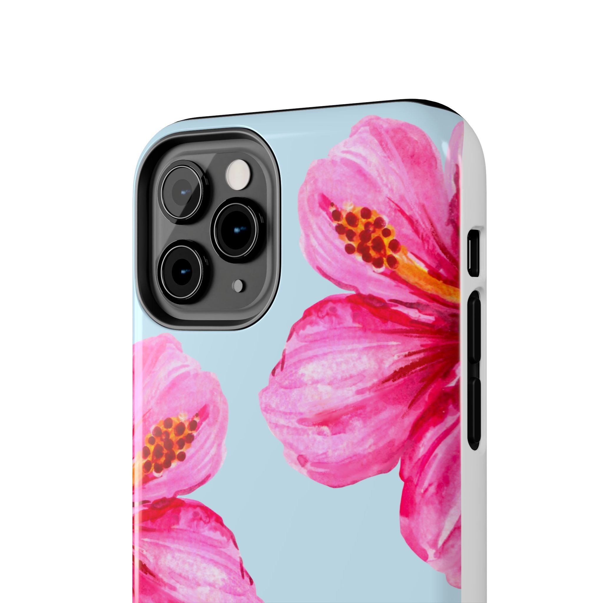 Pink Hibiscus Tough Phone Case — Floral Protective Phone Cover