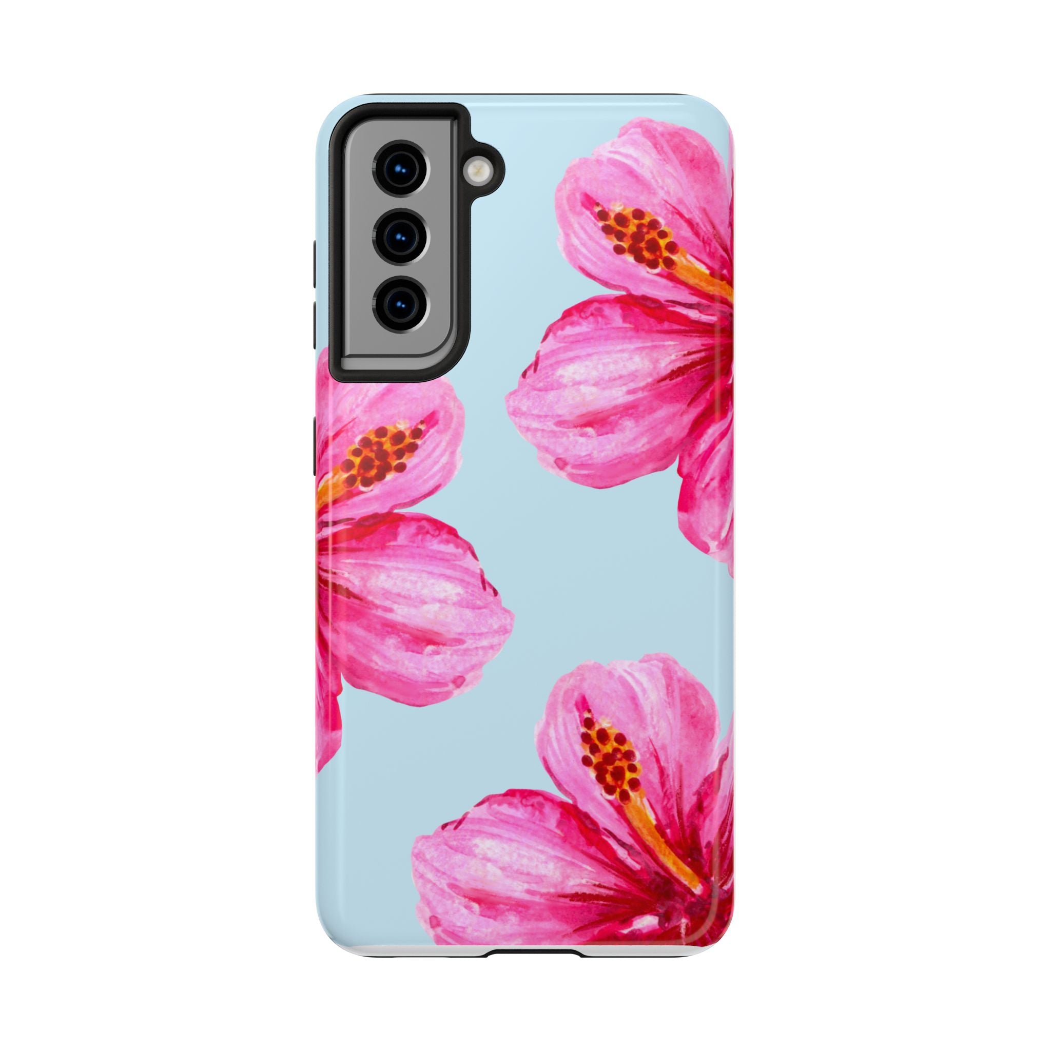 Pink Hibiscus Tough Phone Case — Floral Protective Phone Cover