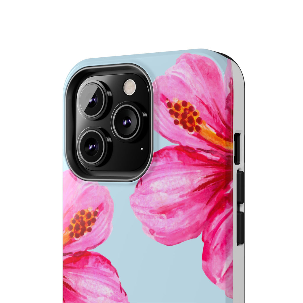 Pink Hibiscus Tough Phone Case — Floral Protective Phone Cover
