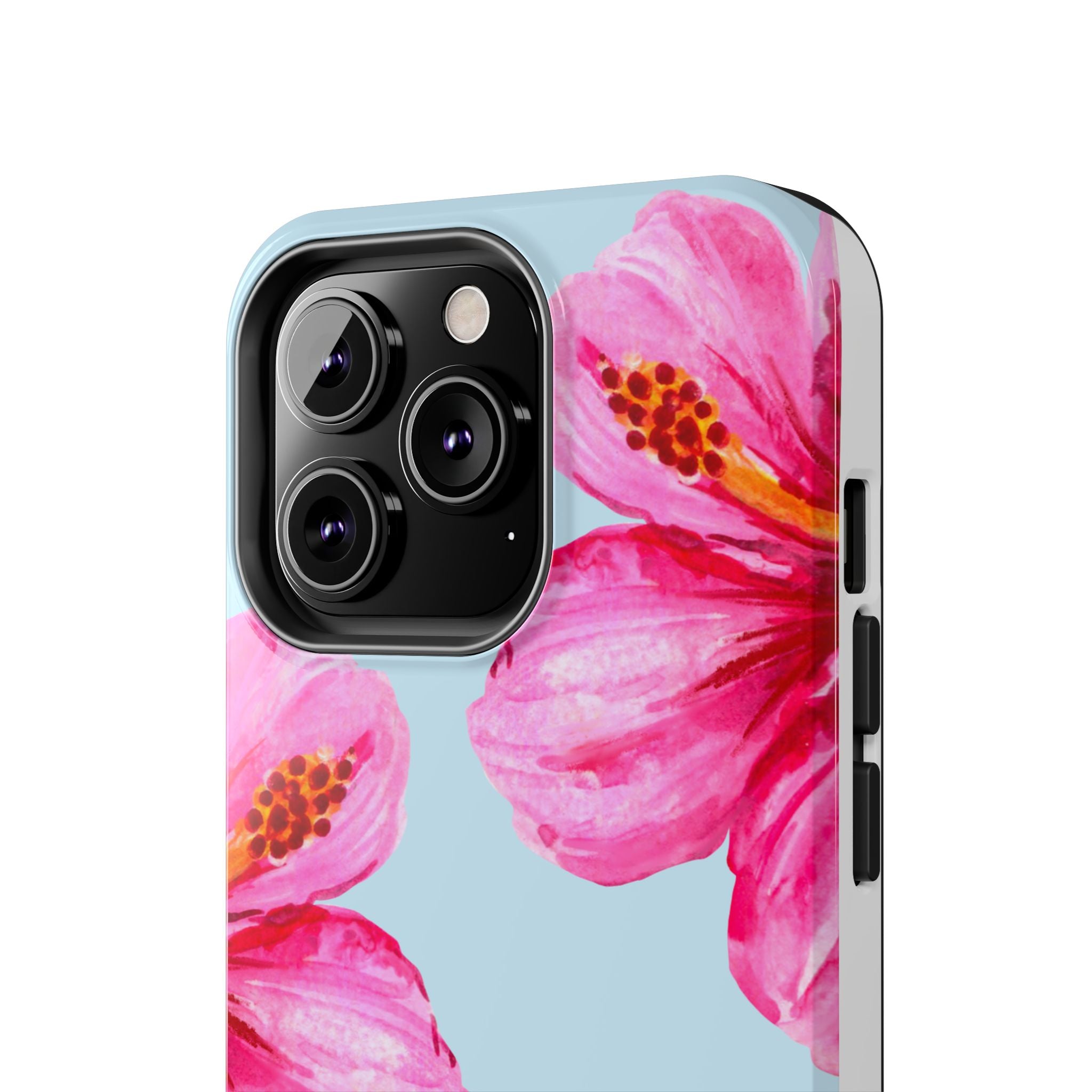 Pink Hibiscus Tough Phone Case — Floral Protective Phone Cover